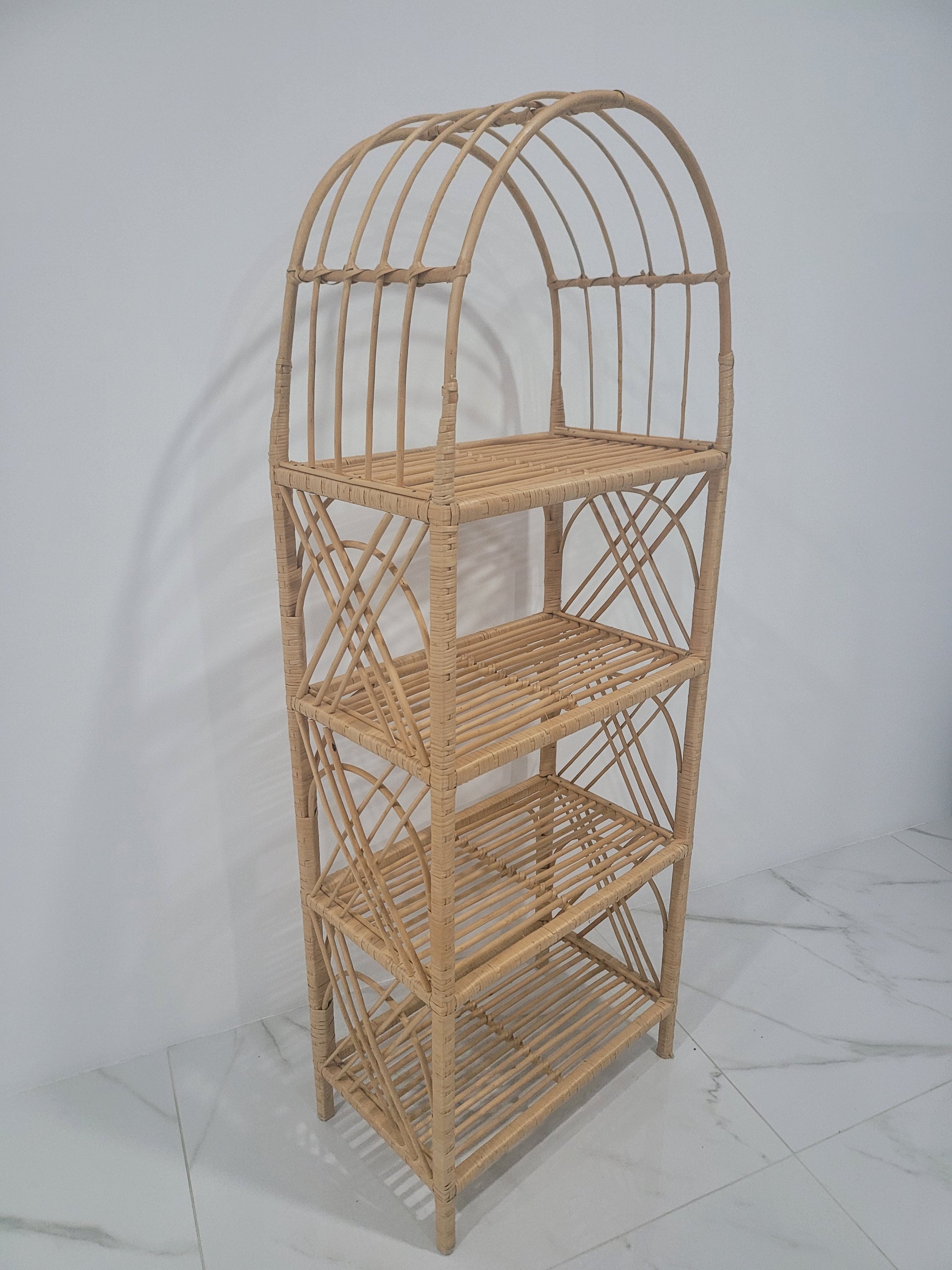 35/47/53/67 inches height wicker shelf, Storage shelf, Bookshelf, Plant shelf, Rattan shelf, Rattan shelf
