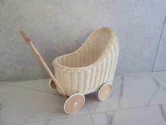 Wicker Baby Carriage, Doll Stroller, Doll Pram, Wicker Doll Stroller, Wicker Doll Pram, Wicker Willow Doll Stroller