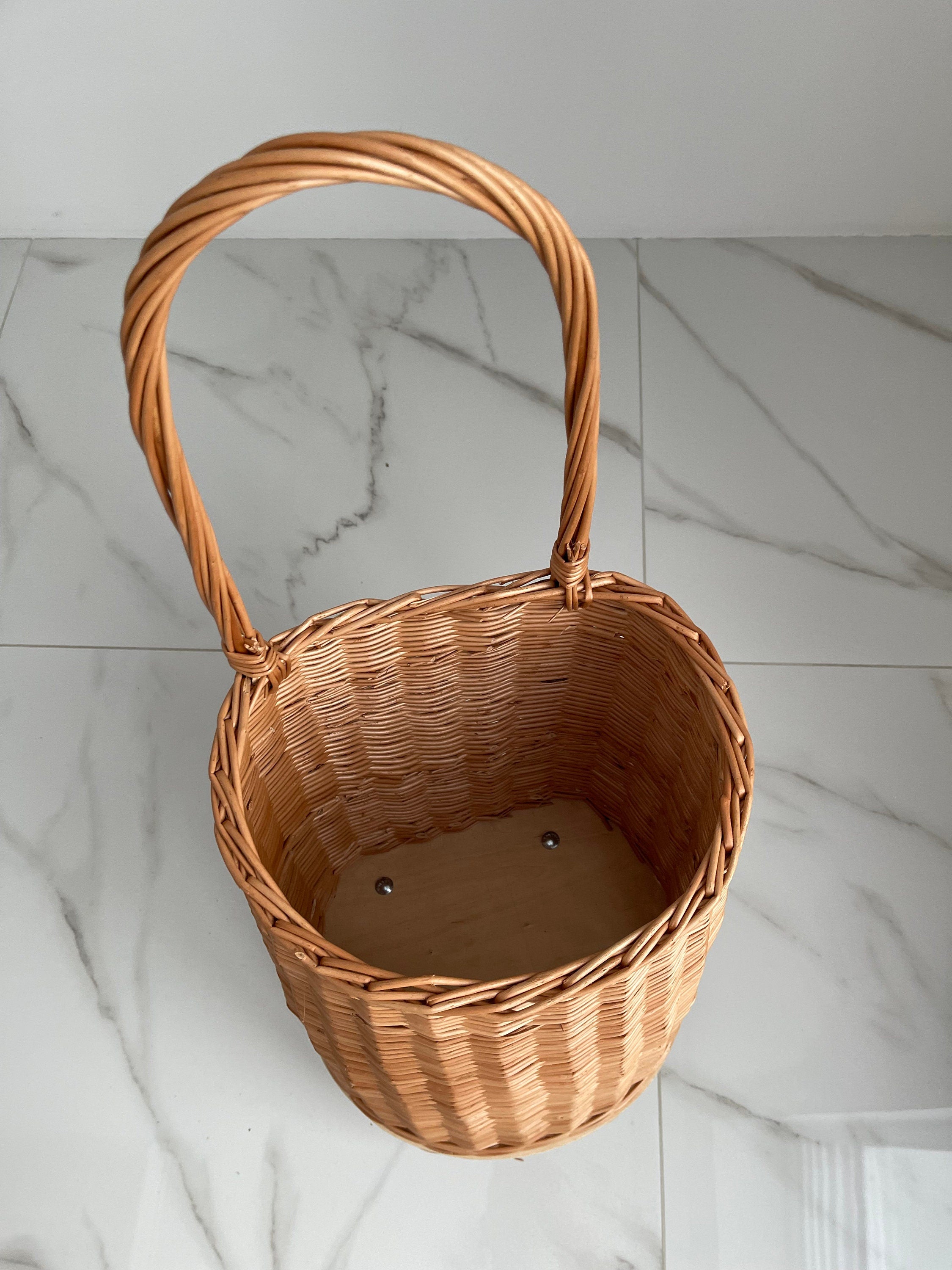 Плетеная тележка с ручкой, корзина для покупок Willow, корзина на колесиках, корзина для пикника с ручкой