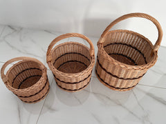 Wicker basket, storage basket, wicker easter basket, picnic basket, , Kids Willow Basket, round handled basket, Small Rustic Basket