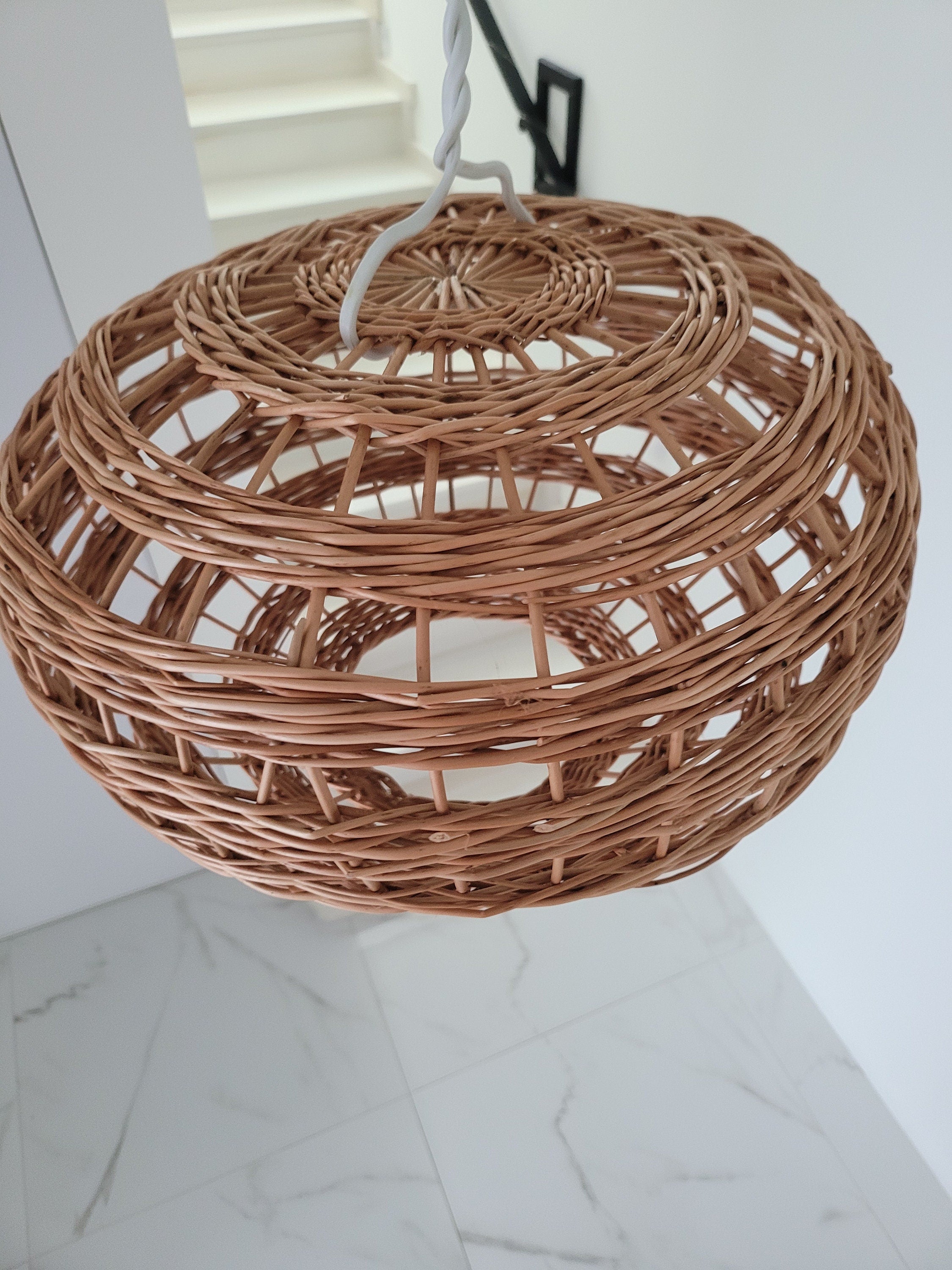 Wicker Lamp Shade, Pendant Light, Ceiling Lampshade Rattan