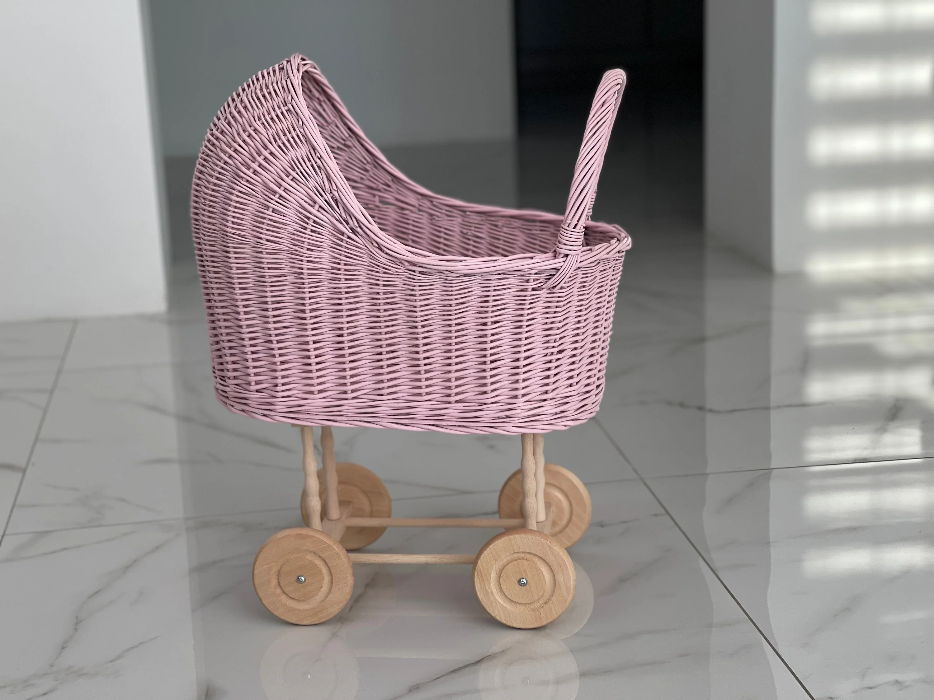Wicker Doll Stroller – Handwoven Toy Pram - Planet Vine