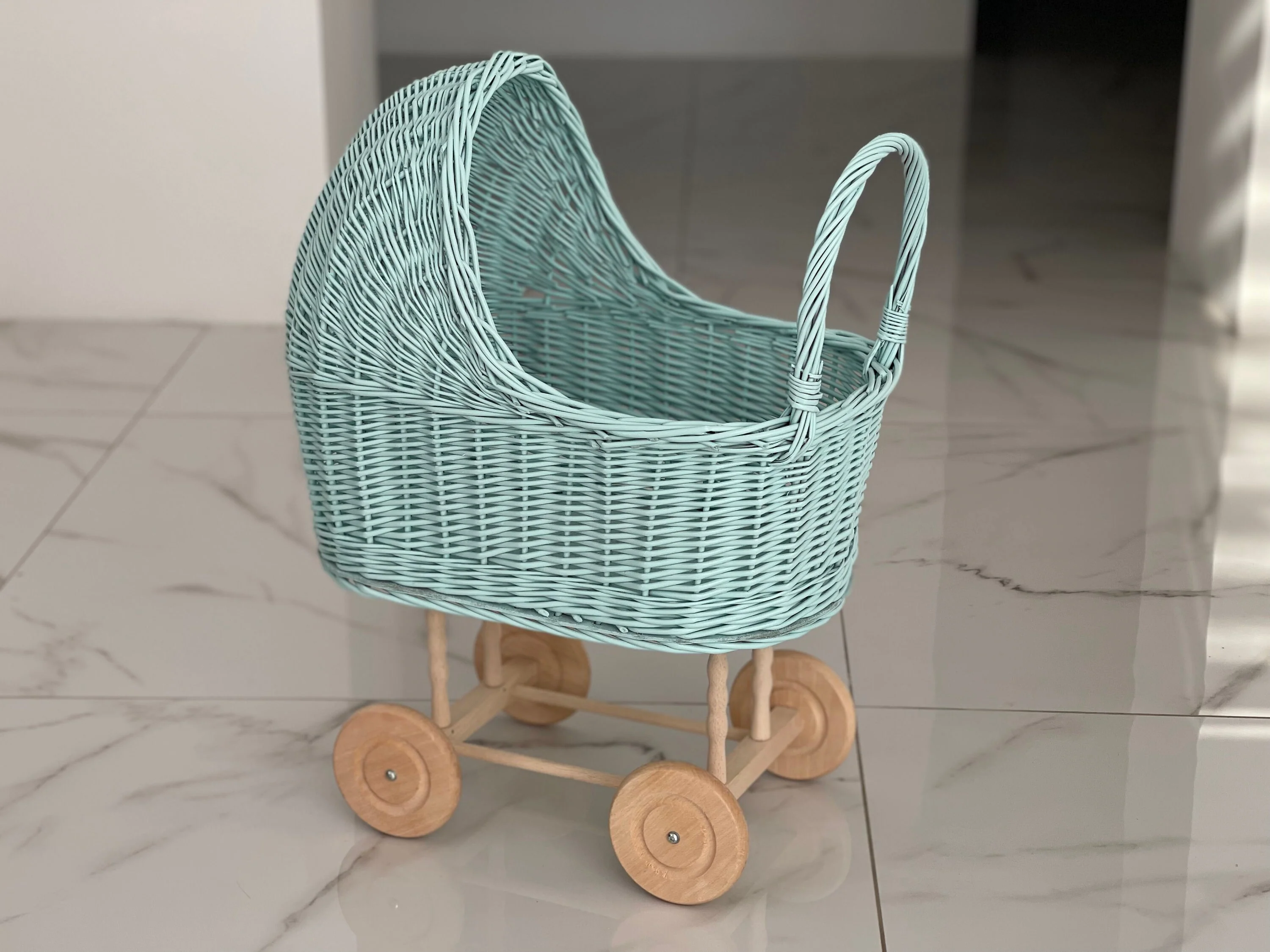 Wicker Doll Stroller – Handwoven Toy Pram - Planet Vine