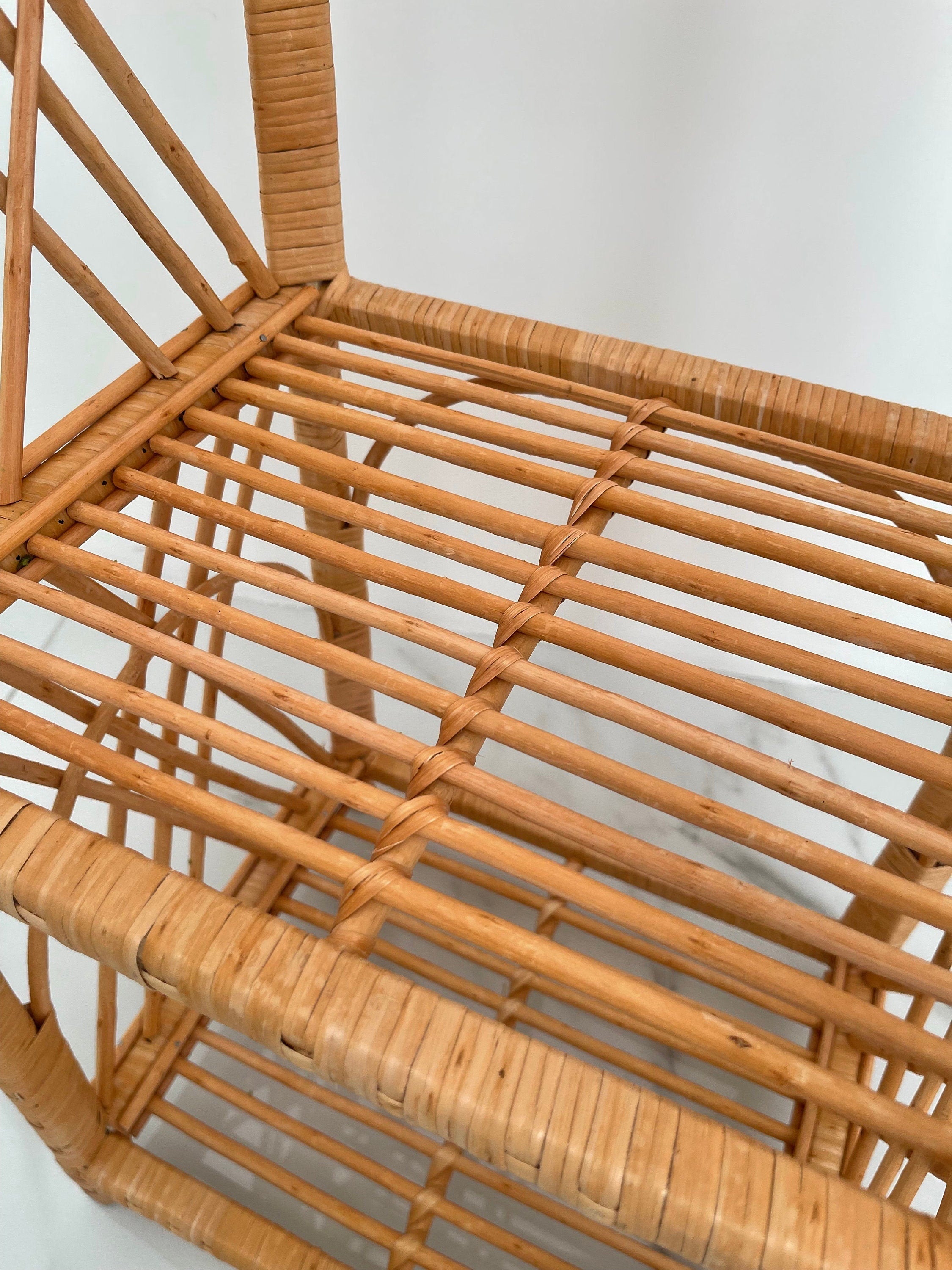 38/56/69 inch height rattan shelf, Wicker Shelf, Storage shelf, Bookshelf, Plant shelf, Rattan shelf
