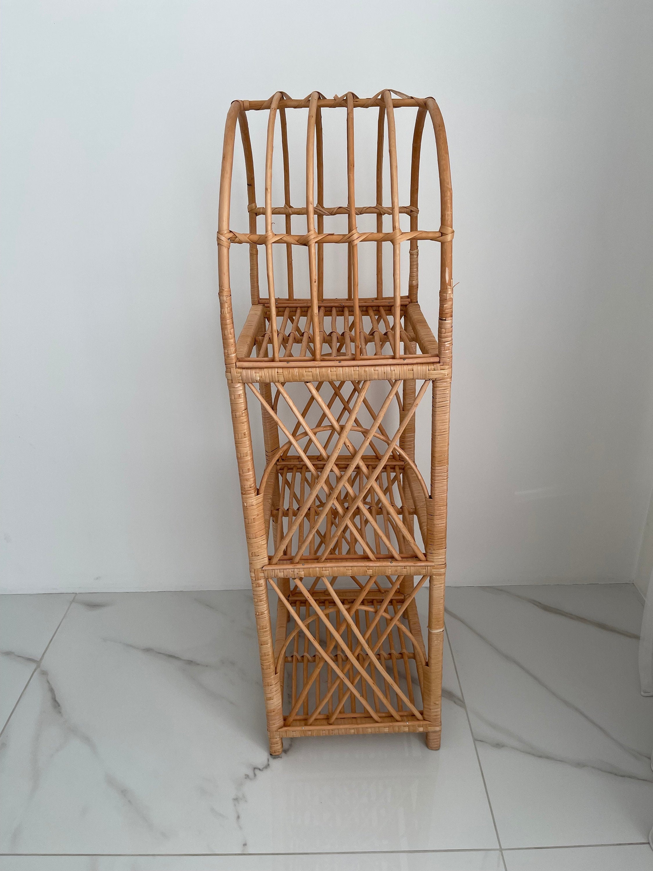 38/56/69 inch height rattan shelf, Wicker Shelf, Storage shelf, Bookshelf, Plant shelf, Rattan shelf