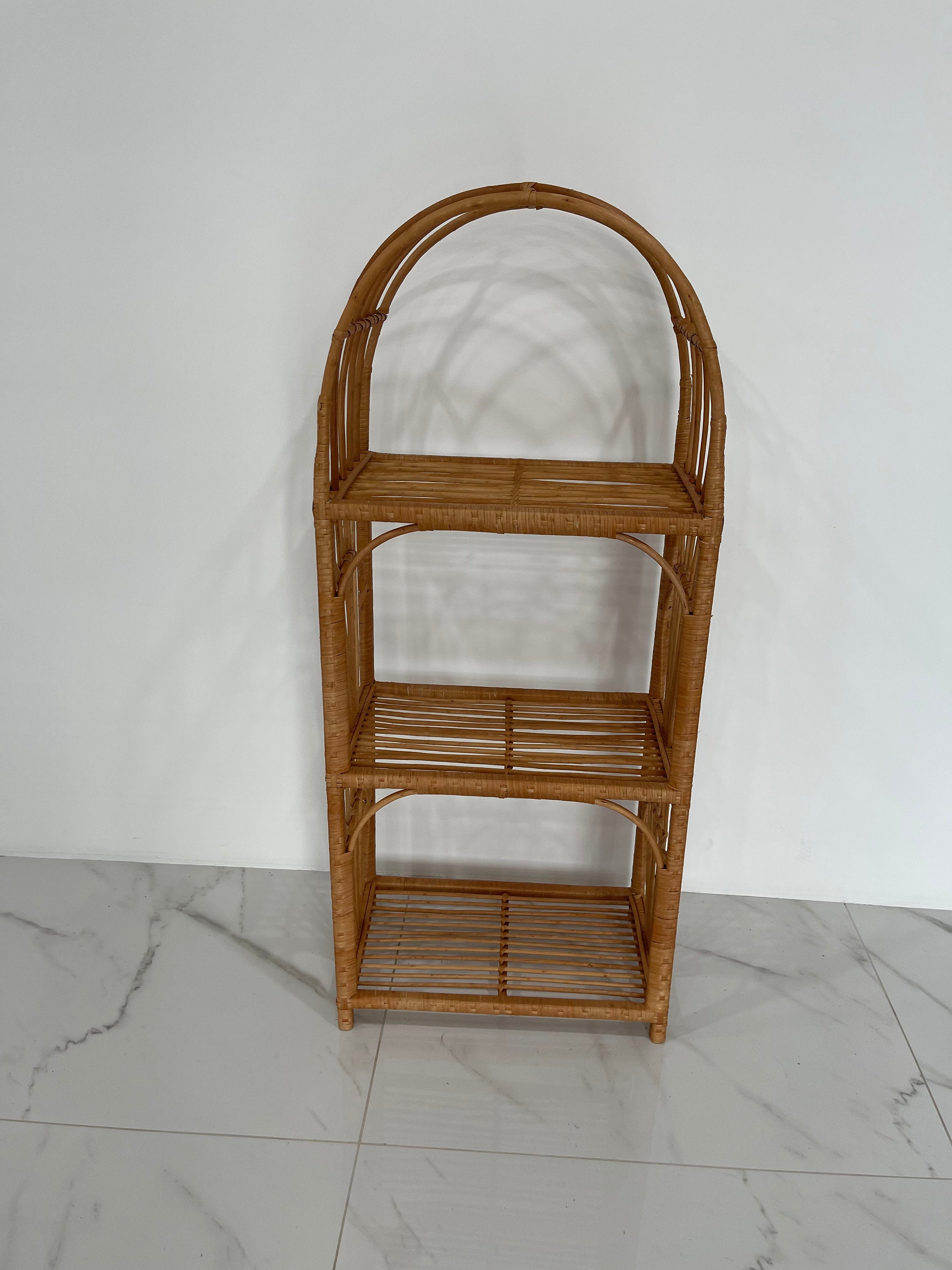 35/47/53/67 inches height wicker shelf, Storage shelf, Bookshelf, Plant shelf, Rattan shelf, Rattan shelf