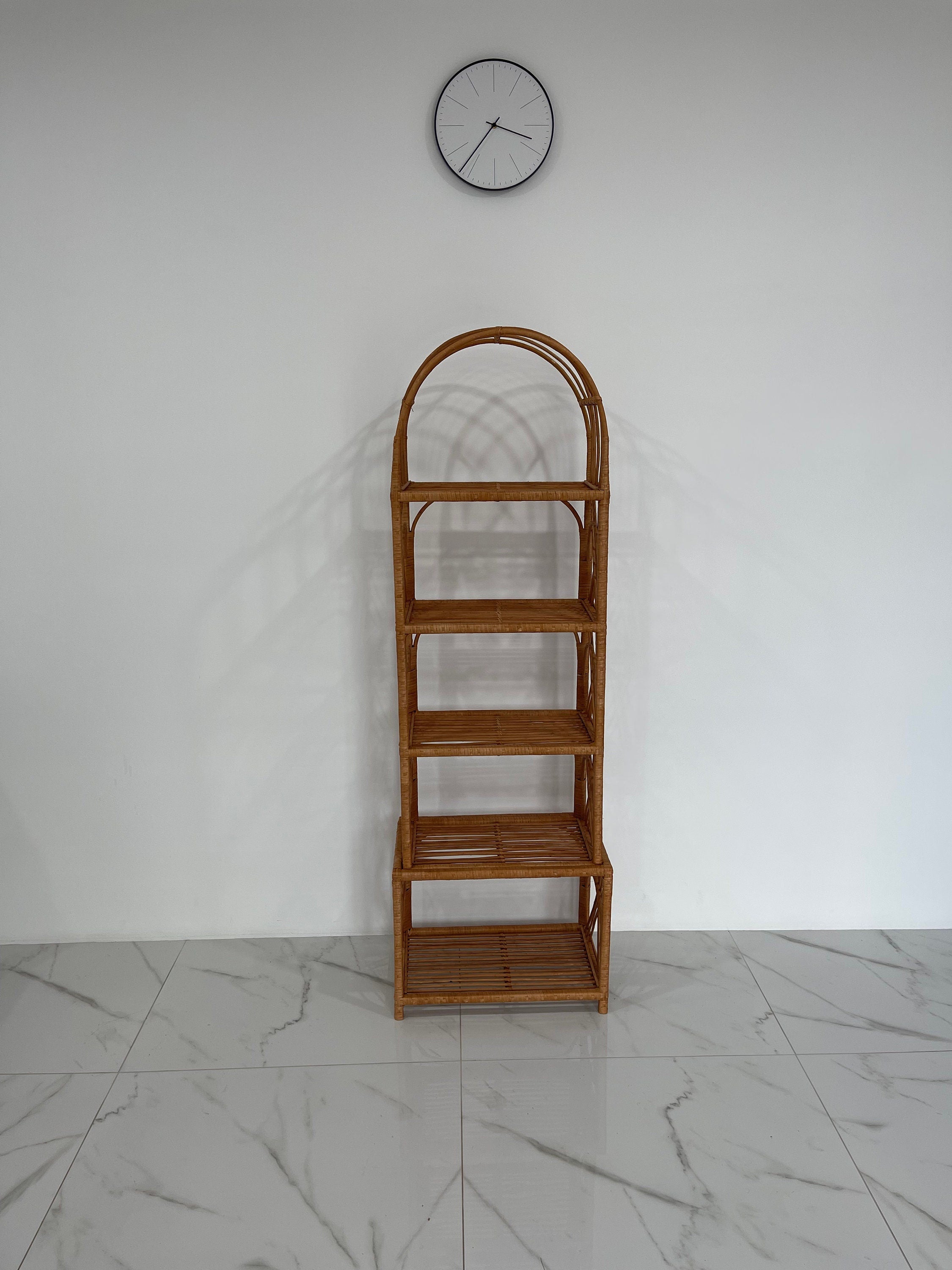 35/47/53/67 inches height wicker shelf, Storage shelf, Bookshelf, Plant shelf, Rattan shelf