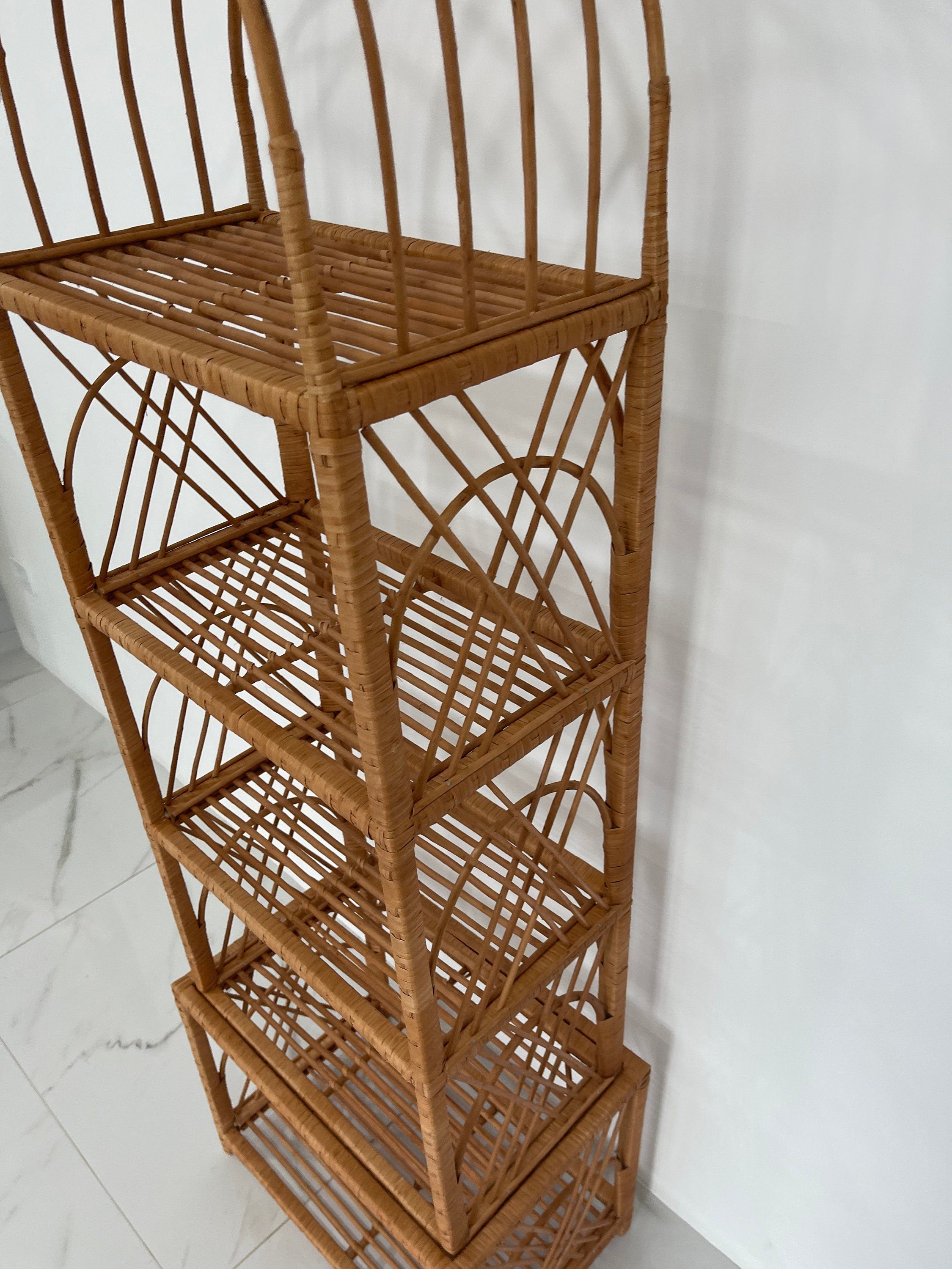 35/47/53/67 inches height wicker shelf, Storage shelf, Bookshelf, Plant shelf, Rattan shelf