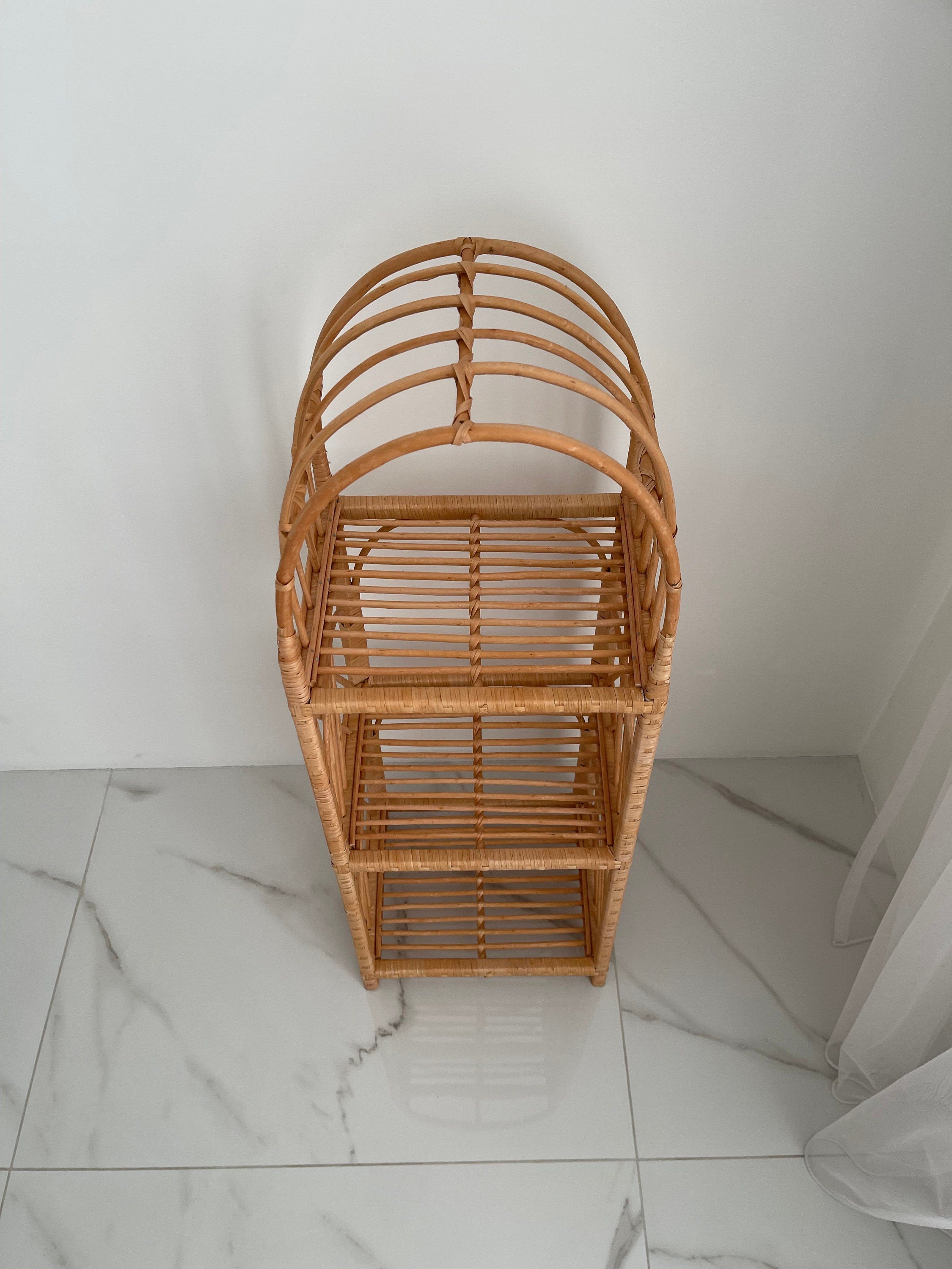 38/56/69 inch height rattan shelf, Wicker Shelf, Storage shelf, Bookshelf, Plant shelf, Rattan shelf