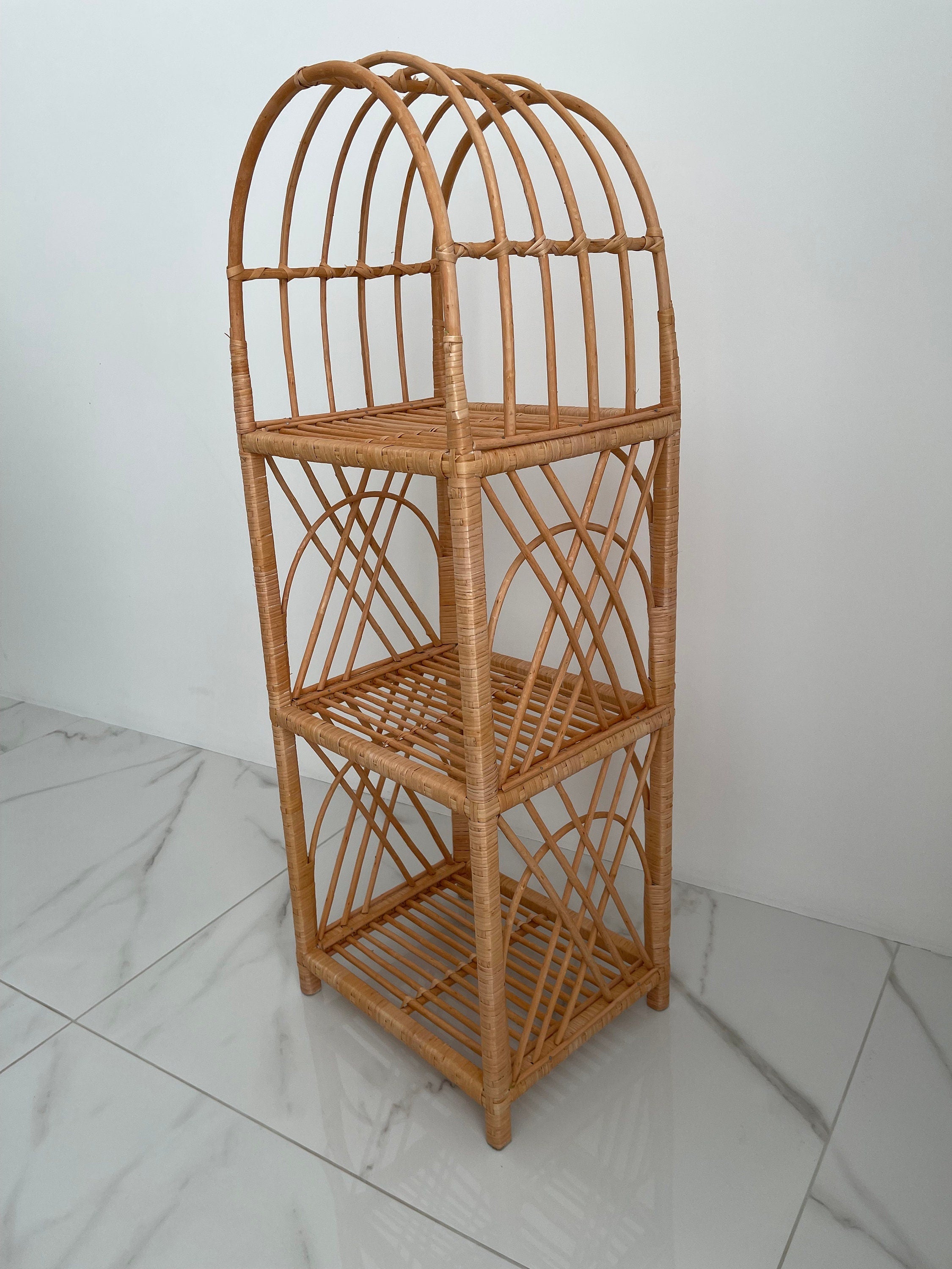38/56/69 inch height rattan shelf, Wicker Shelf, Storage shelf, Bookshelf, Plant shelf, Rattan shelf