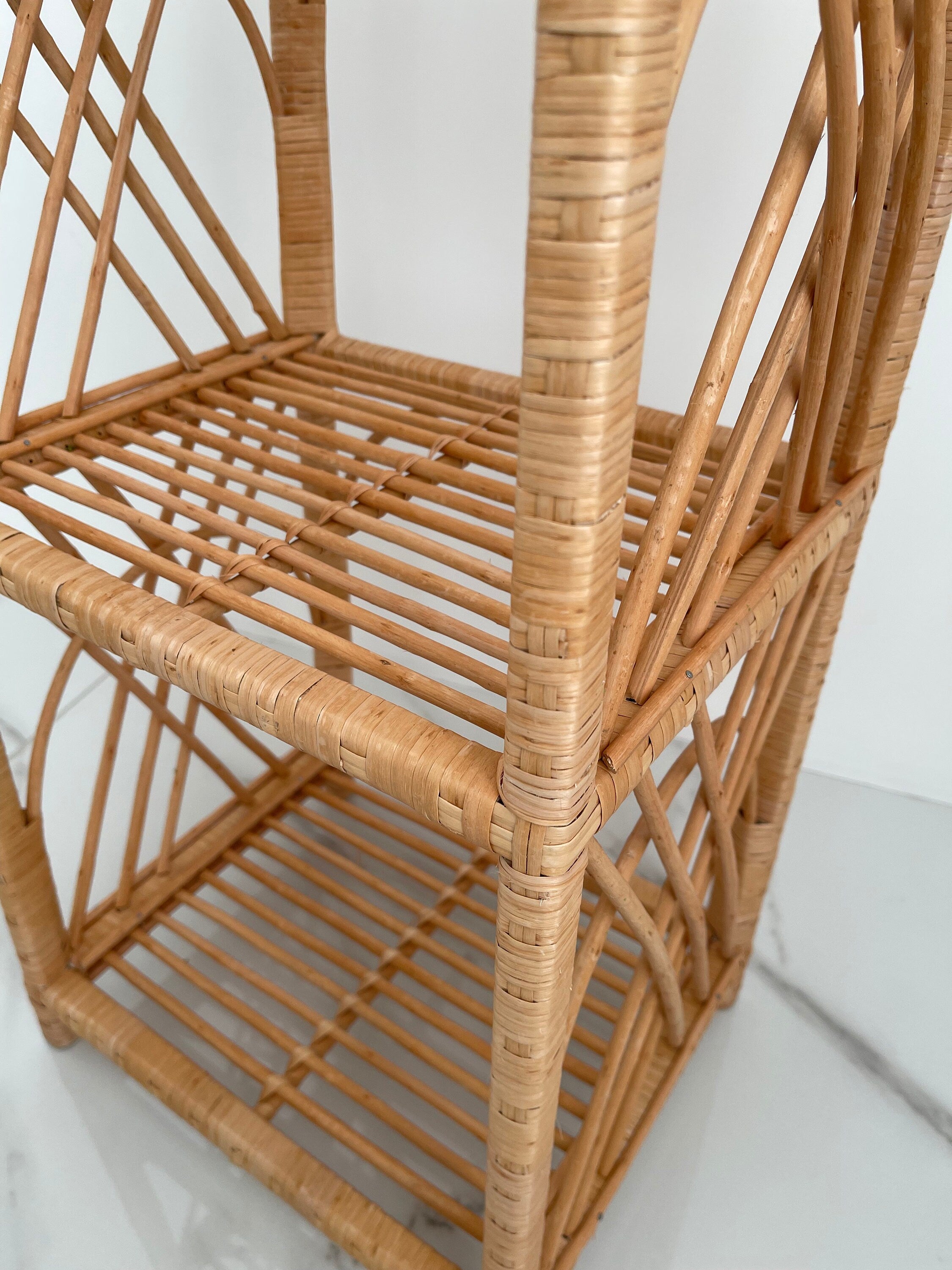 38/56/69 inch height rattan shelf, Wicker Shelf, Storage shelf, Bookshelf, Plant shelf, Rattan shelf