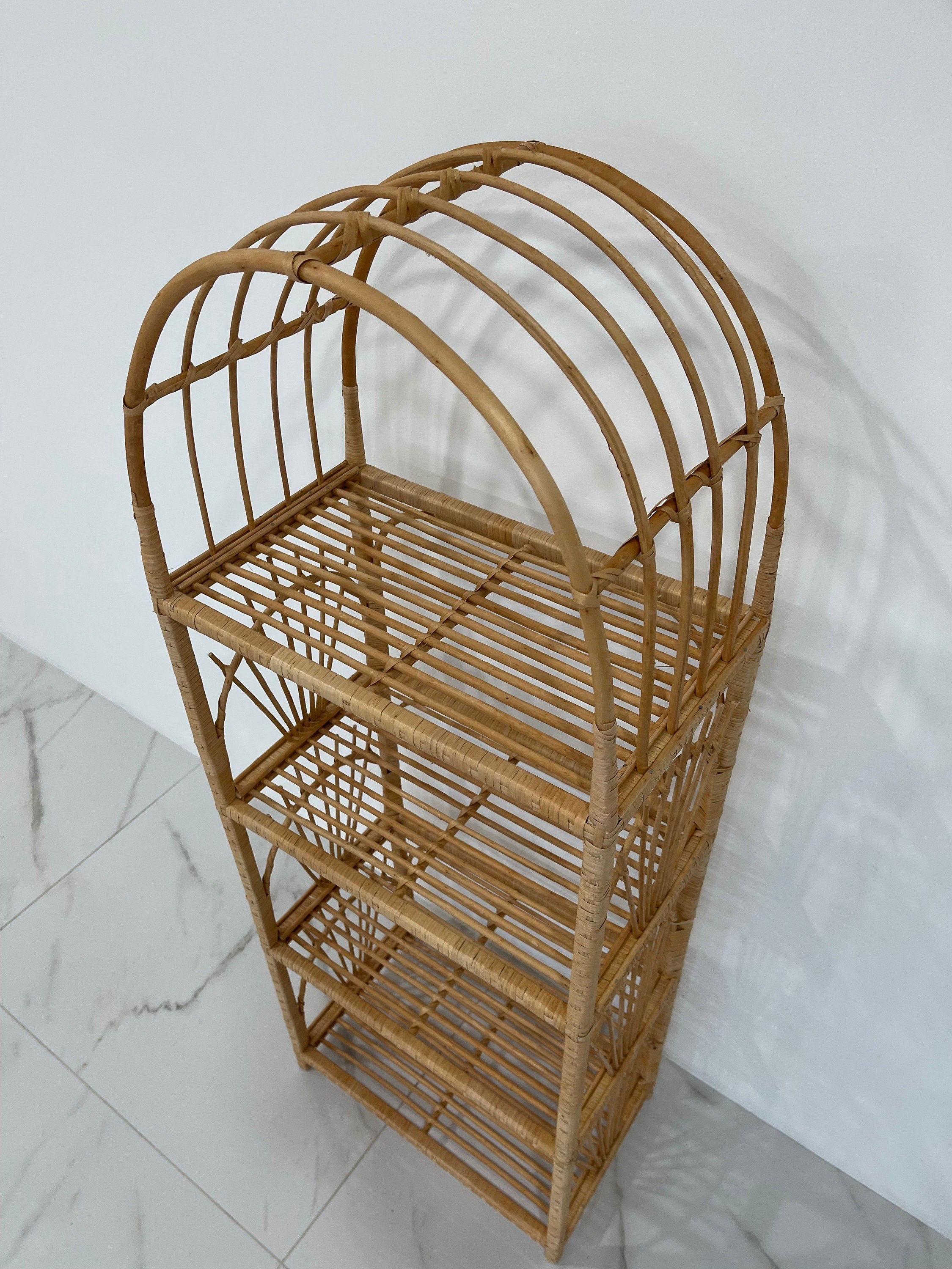 Wicker Shelf, 2/3/4/5 shelves, Storage shelf, Bookshelf, Plant shelf, Rattan shelf
