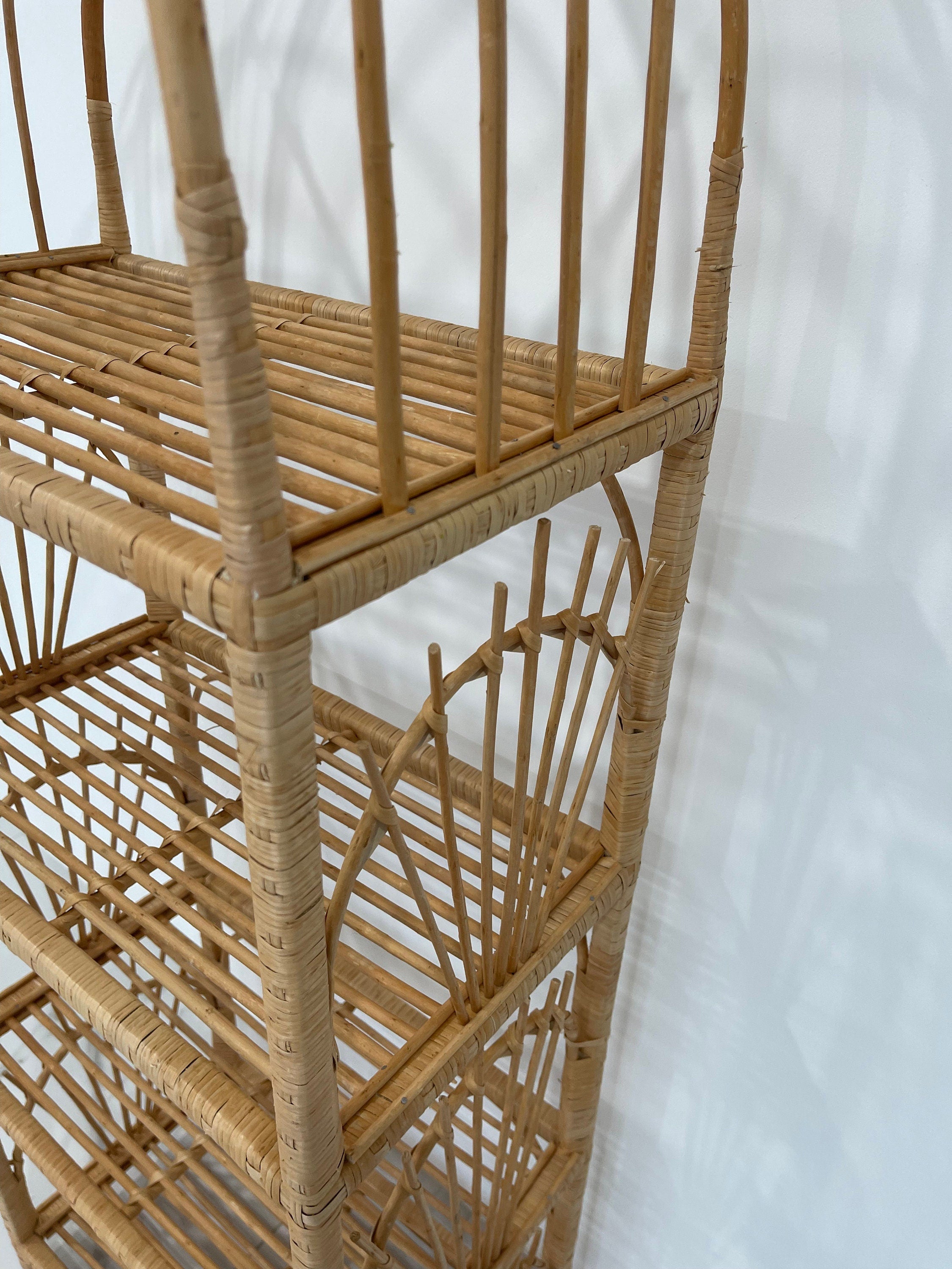 Wicker Shelf, 2/3/4/5 shelves, Storage shelf, Bookshelf, Plant shelf, Rattan shelf