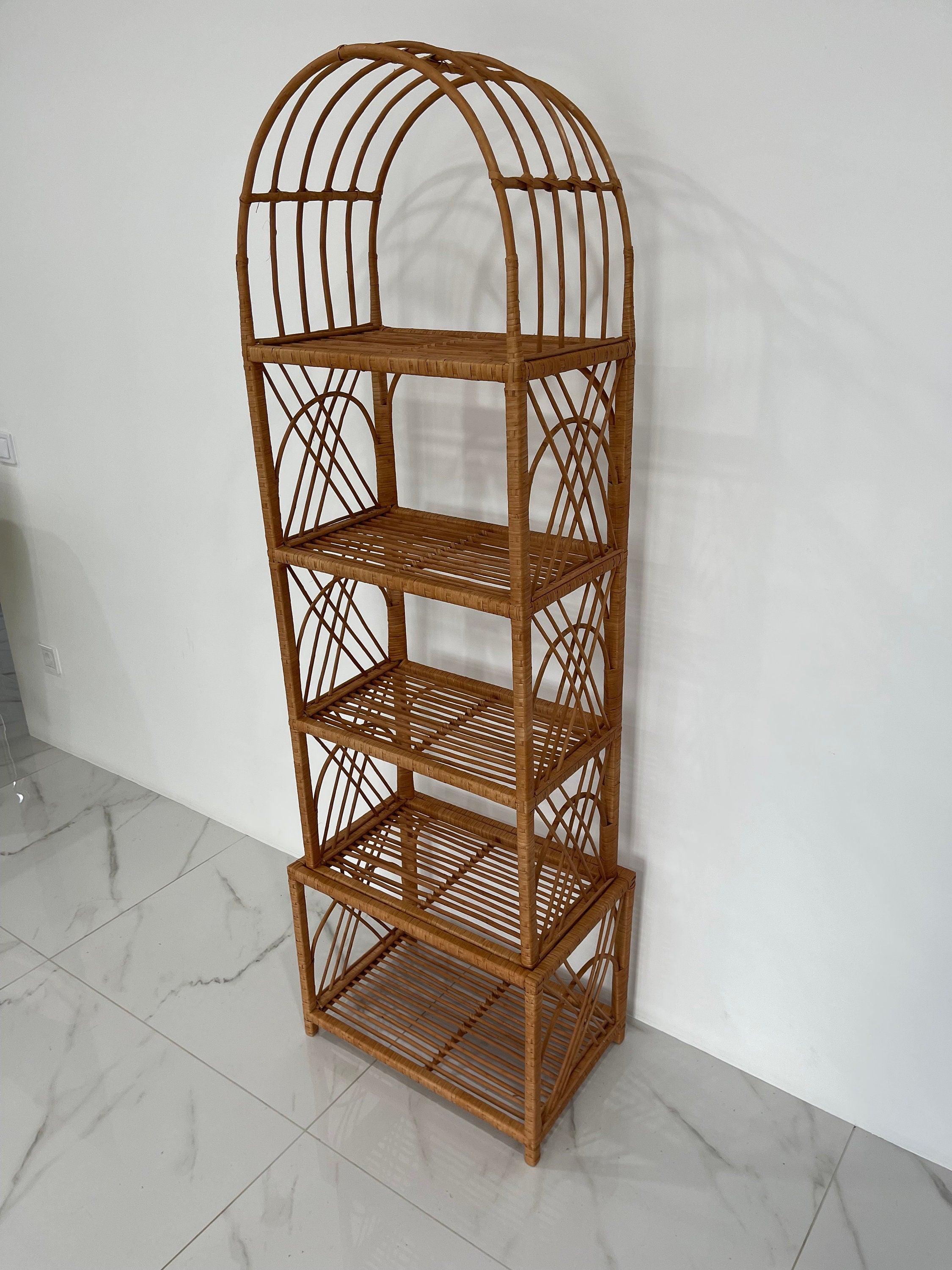 35/47/53/67 inches height wicker shelf, Storage shelf, Bookshelf, Plant shelf, Rattan shelf, Rattan shelf