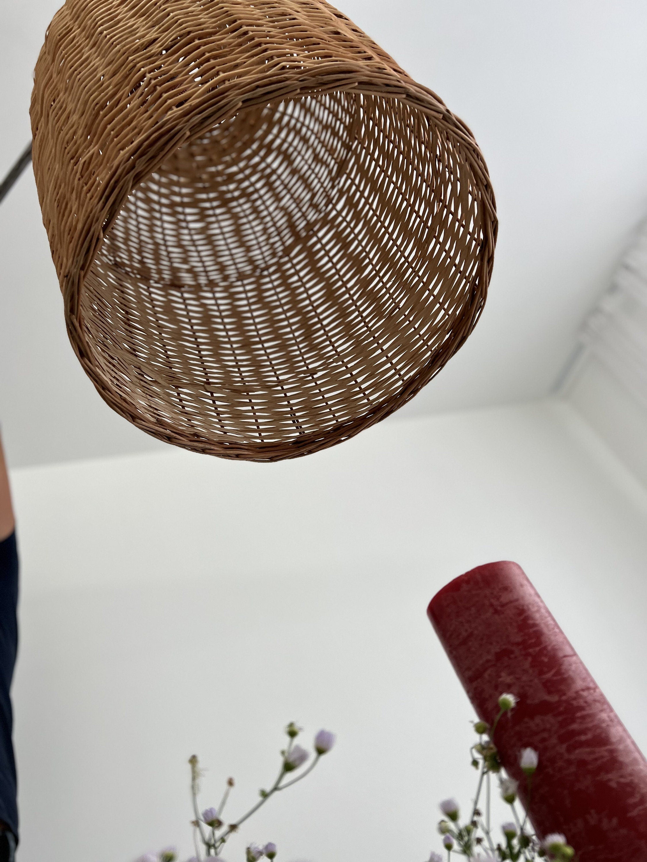 Wicker lamp shades, Hanging Ceiling Lampshade, rattan lamp shade, Boho Lighting, Lamp Shade, Pendant light for kitchen island