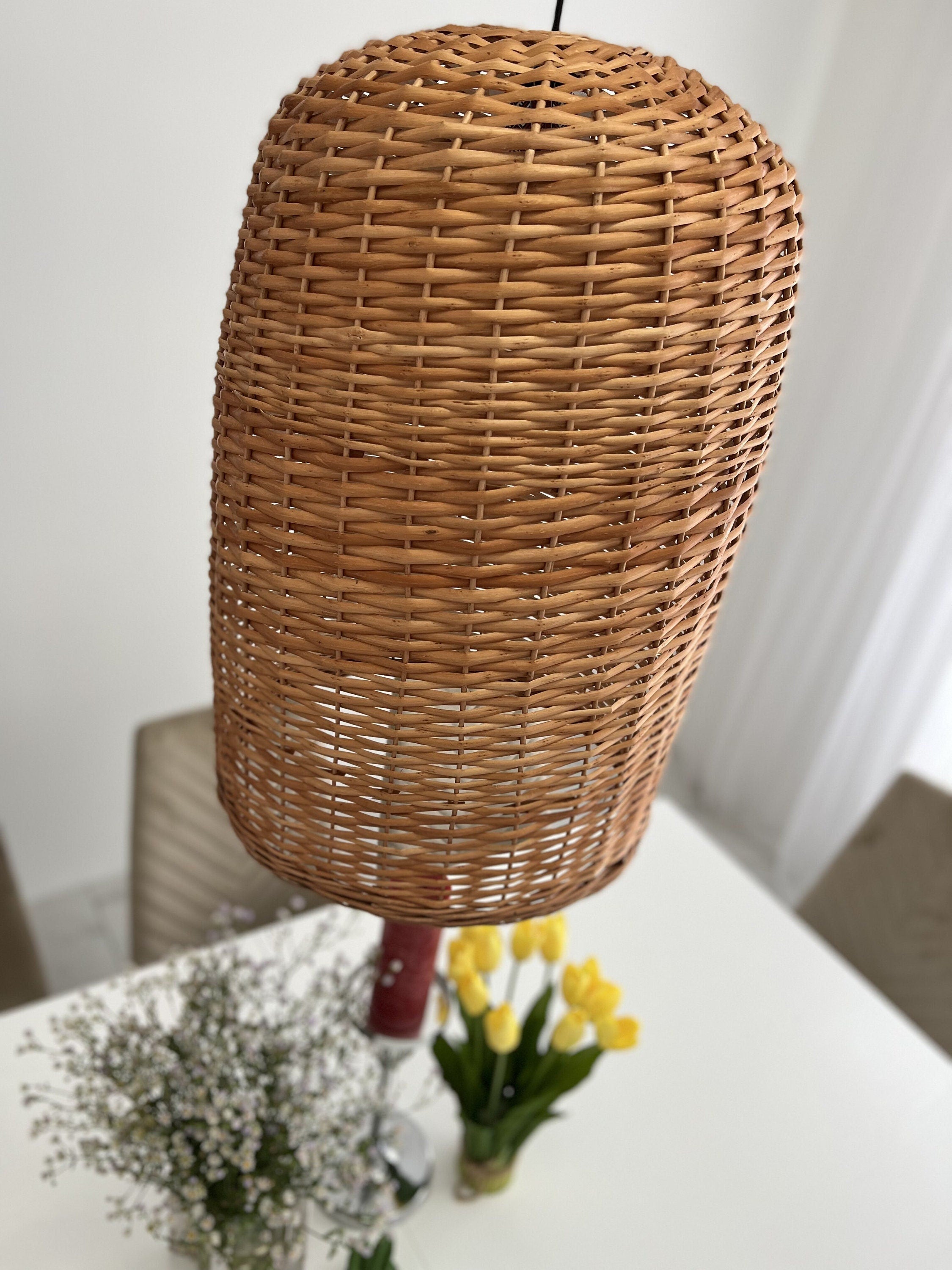 Wicker lamp shades, Hanging Ceiling Lampshade, rattan lamp shade, Boho Lighting, Lamp Shade, Pendant light for kitchen island
