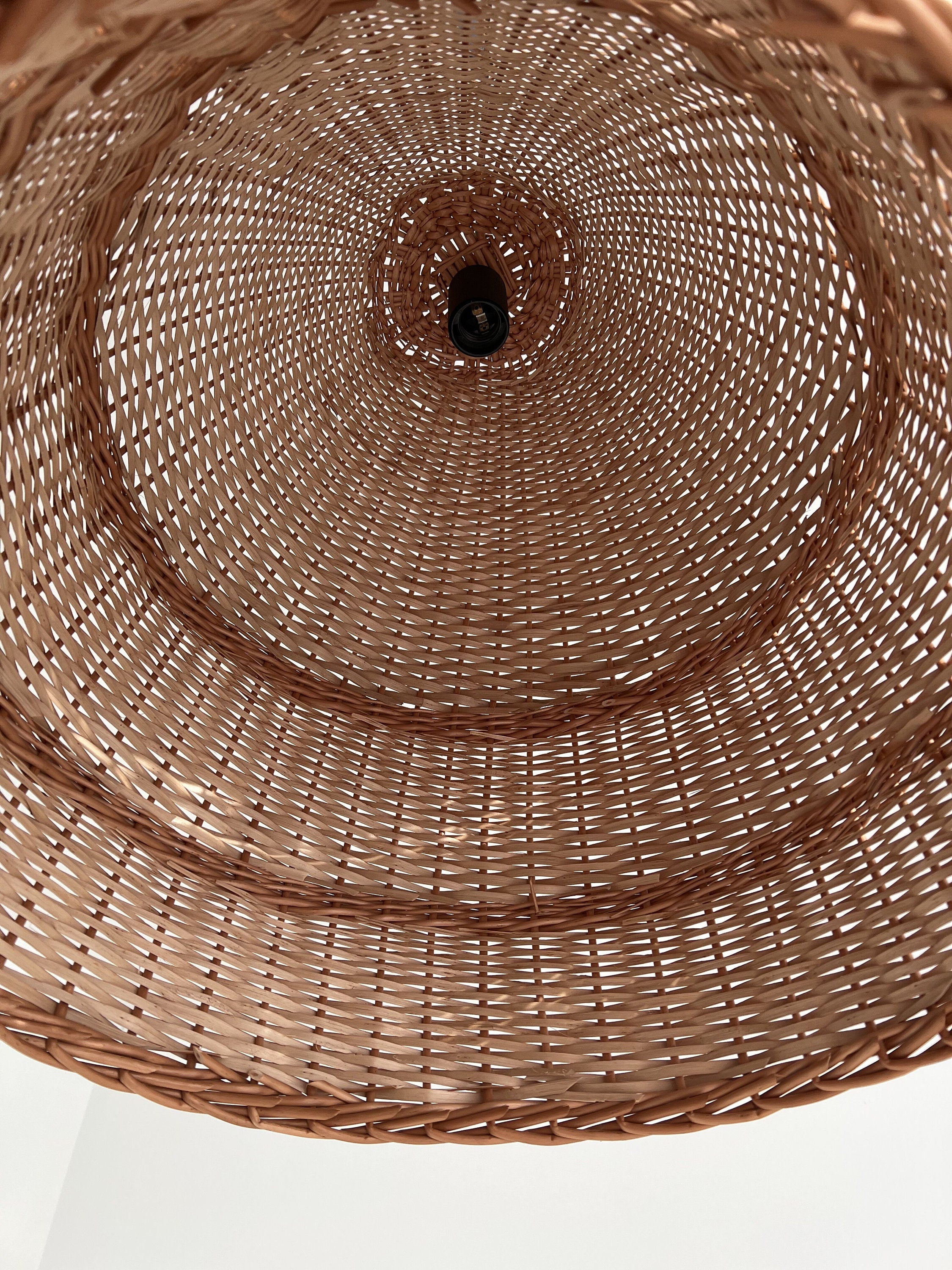 Wicker Rattan Lampshade Boho Style, Rattan Lamp Shade, Hanging Pendant, Handmade Rattan Lamp Shade, Pendant light, Rattan Lamp Shade