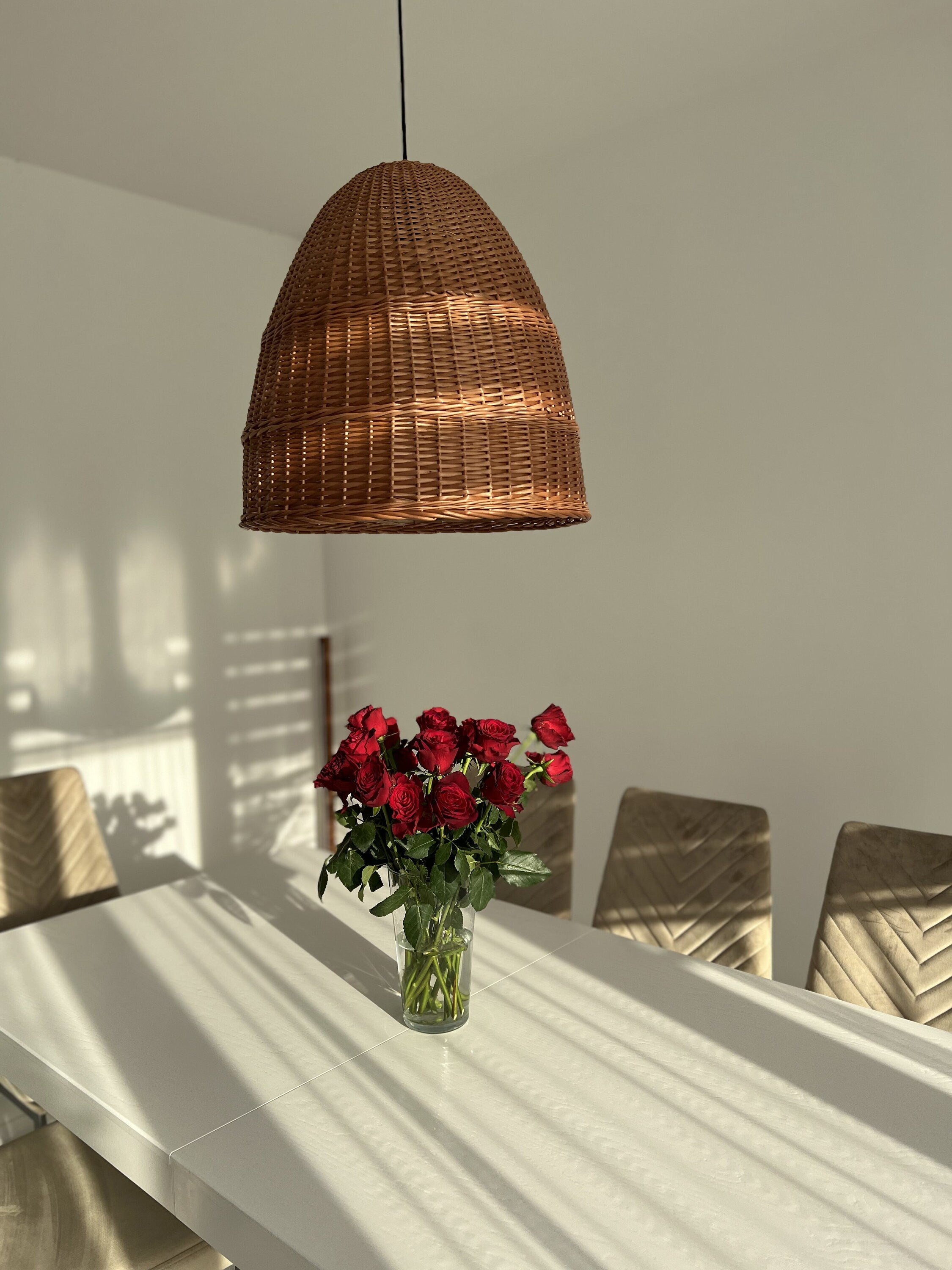Wicker Rattan Lampshade Boho Style, Rattan Lamp Shade, Hanging Pendant, Handmade Rattan Lamp Shade, Pendant light, Rattan Lamp Shade