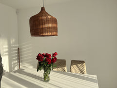 Pendant Ceiling Wood Lantern, Bohemian Light Pendant, Hanging Pendant, Handmade Rattan Lamp Shade, Pendant light