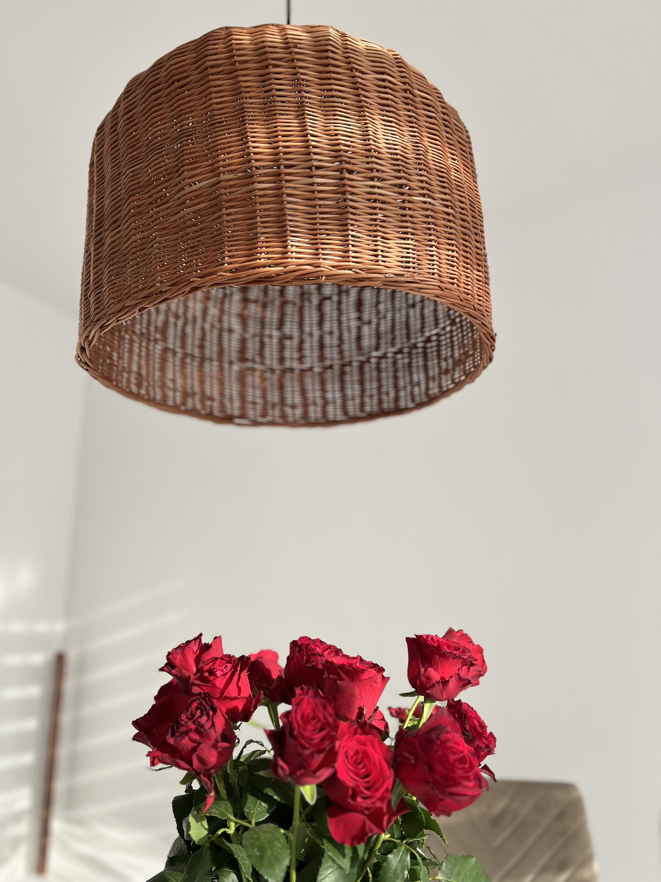 Pendant Ceiling Wood Lantern, Bohemian Light Pendant, Hanging Pendant, Handmade Rattan Lamp Shade, Pendant light