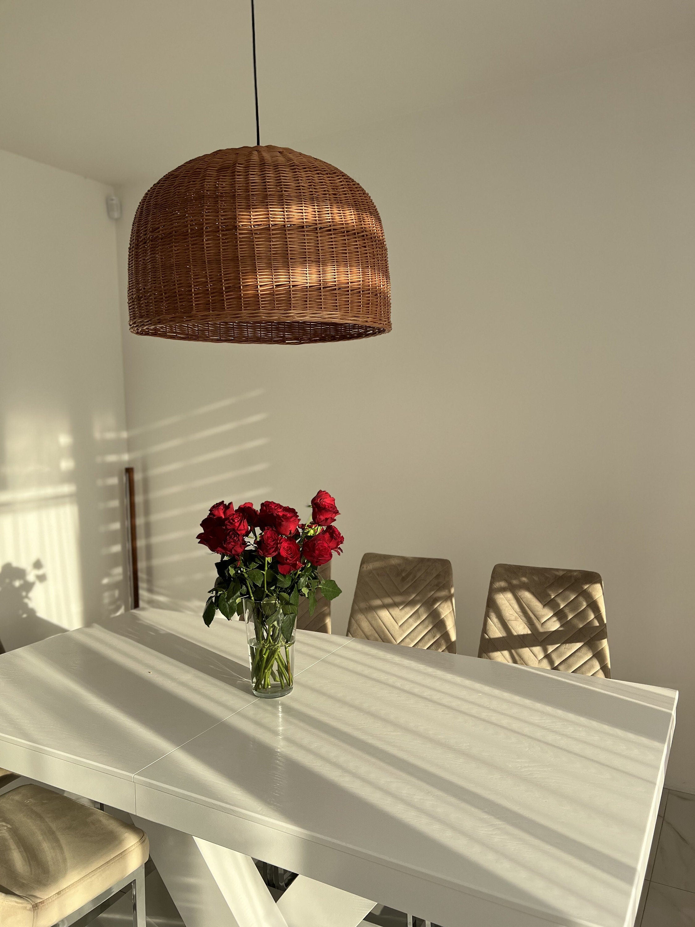 Handmade Pendant Light, Kitchen Lighting,Handmade Rattan Lamp Shade, Wicker Pendant Light Shade, Bedside Lamp, Kitchen Island Light Fixture