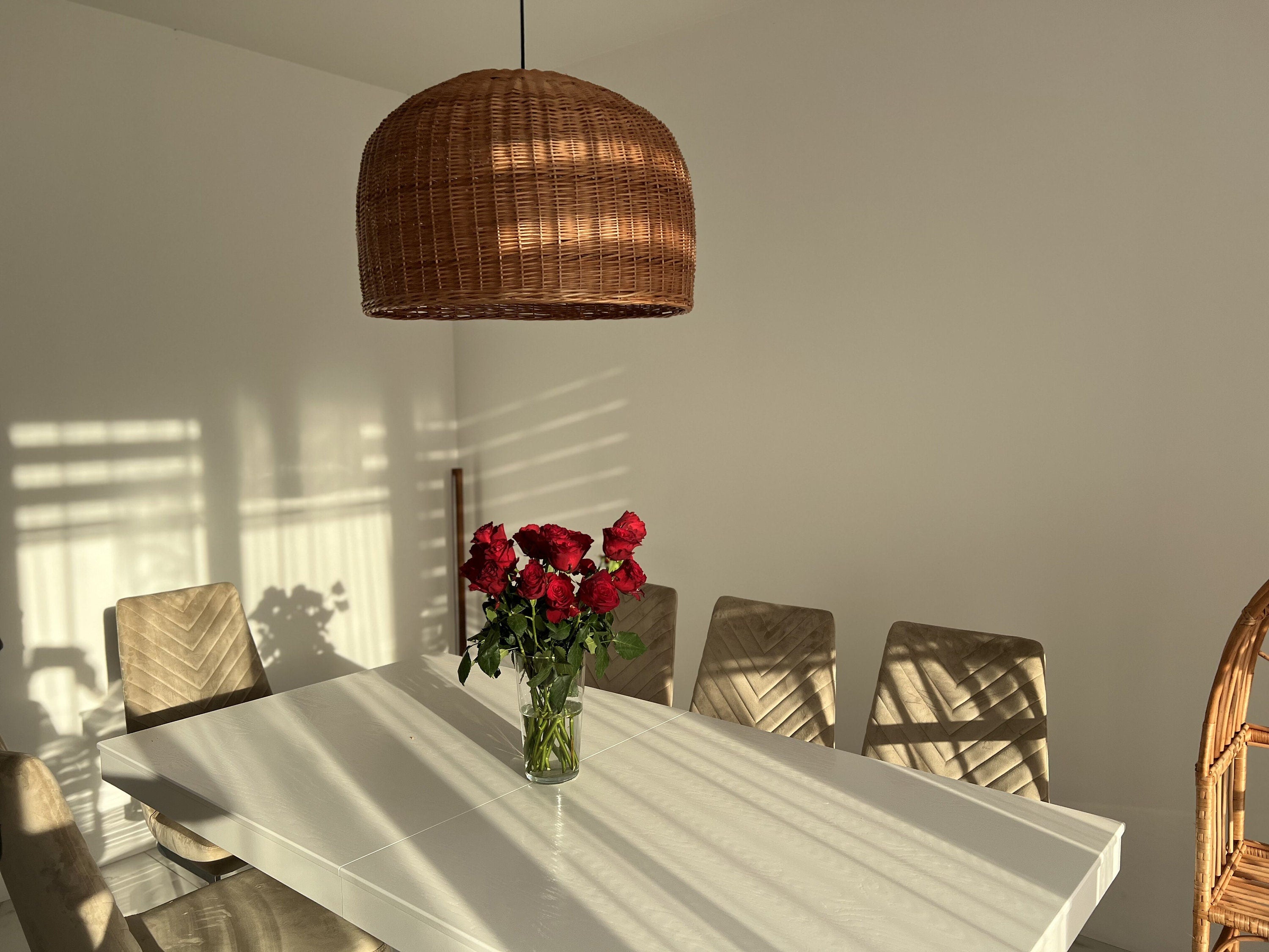 Kitchen Light Fixture, Kitchen Lighting,Handmade Rattan Lamp Shade, Wicker Pendant Light Shade, Bedside Lamp