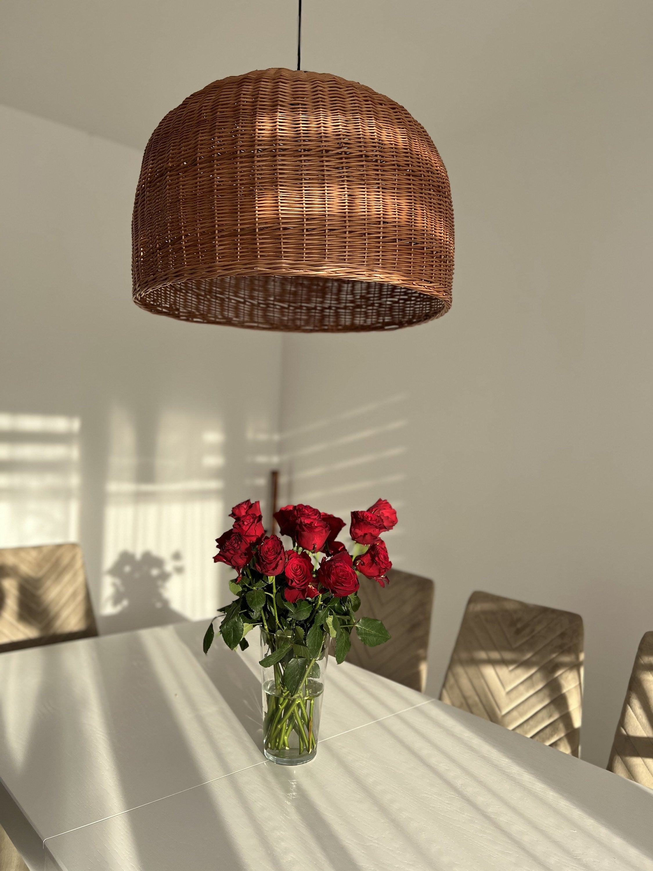 Kitchen Light Fixture, Kitchen Lighting,Handmade Rattan Lamp Shade, Wicker Pendant Light Shade, Bedside Lamp