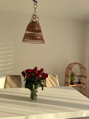 Wicker Lamp Boho Style, Lampshade Pendant, Lamp Rattan Chandelier Hanging Lamp Suspension Rotan Natural Lamp