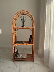 Arched Rattan Shelf, Boho Cabinet, Boho Furniture, Boho Bookshelf, Bohemian Furniture, Wicker Patio, Storage shelf,Plant shelf, Rattan shelf