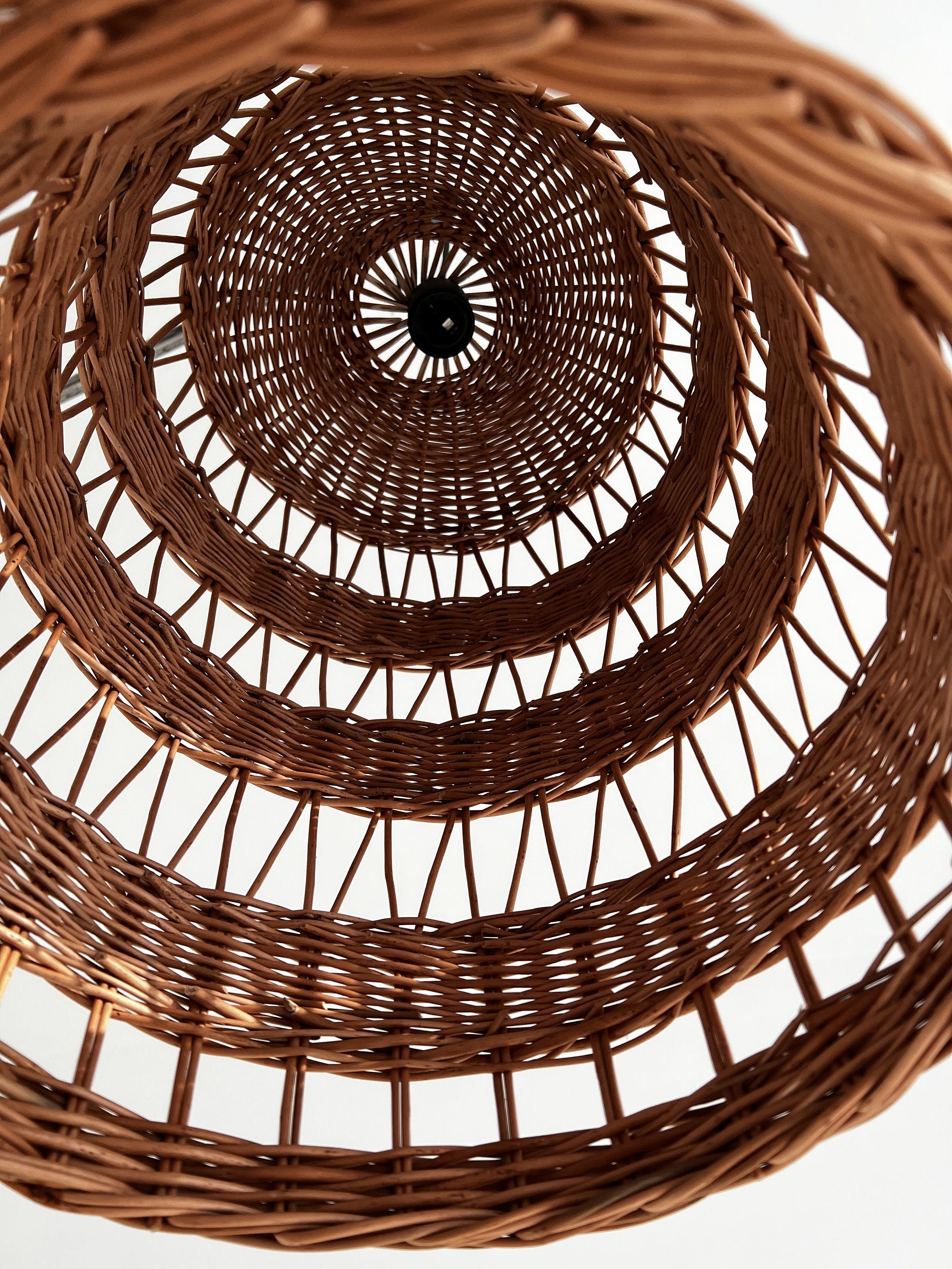 Rattan Pendant Light, Boho Woven Pendant Light, Wicker Rattan Lamp Shade, Ceiling Rattan Pendant Light Shade,Pendant light,Rattan Lamp Shade