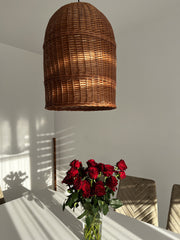 Boho Chandelier Light, Pendant Ceiling Wood Lantern, Bohemian Light Pendant, Hanging Pendant, Handmade Rattan Lamp Shade, Pendant light