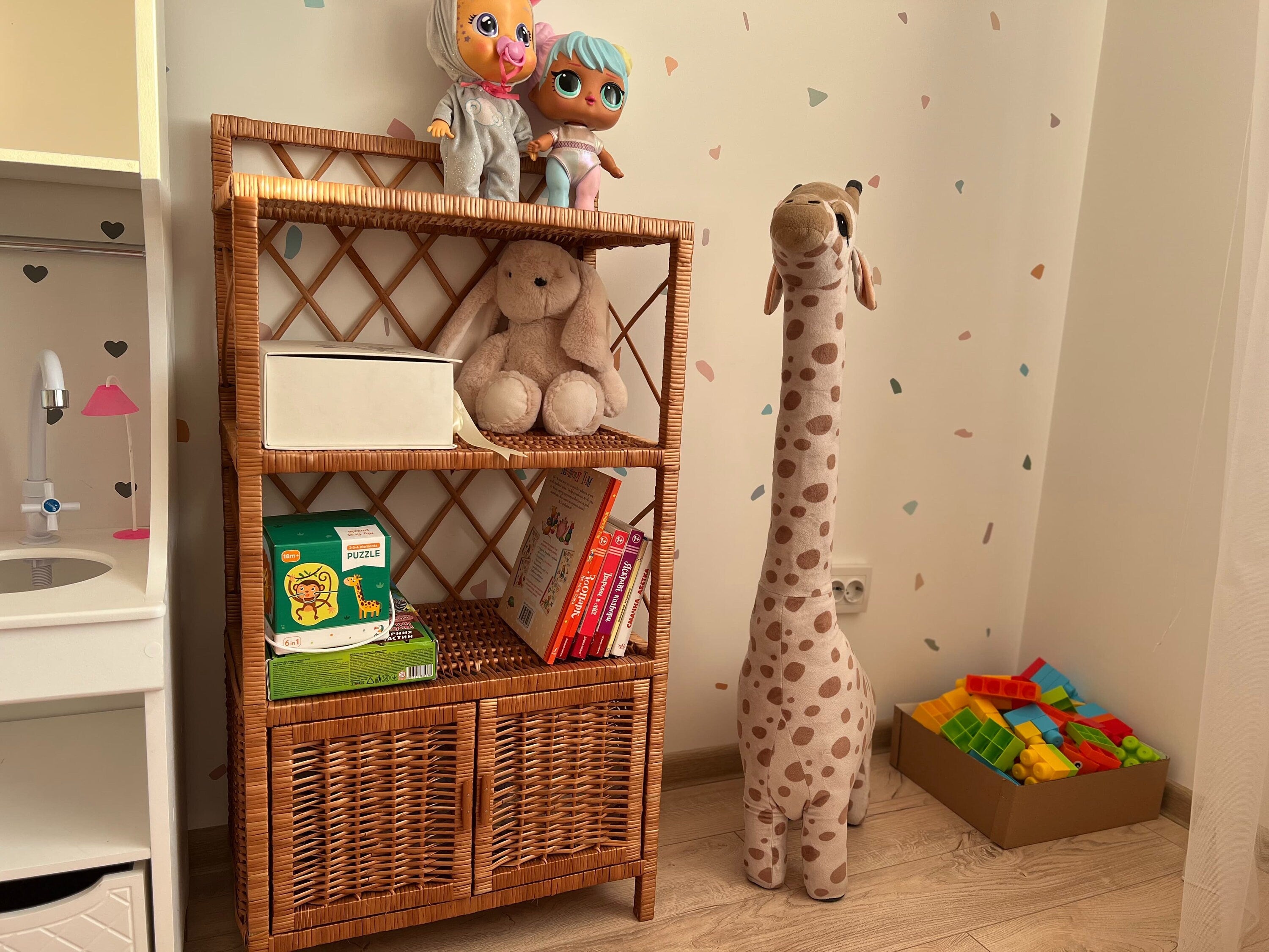 Wicker shelf, Wicker rack, Storage shelf, Bookshelf, Plant shelf, Rattan shelf