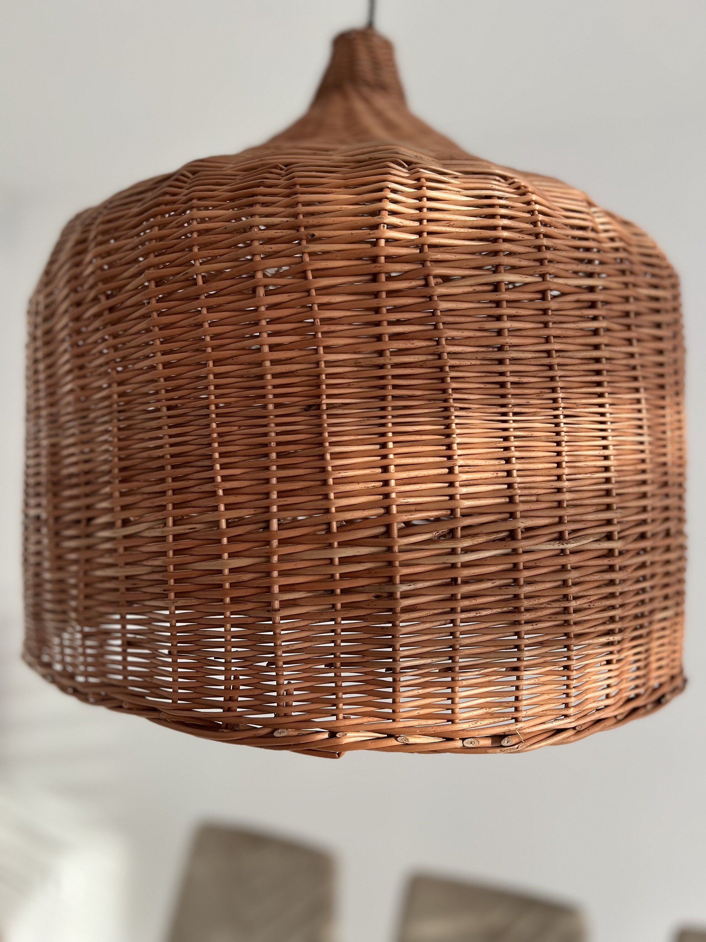 Pendant Ceiling Wood Lantern, Bohemian Light Pendant, Hanging Pendant, Handmade Rattan Lamp Shade, Pendant light