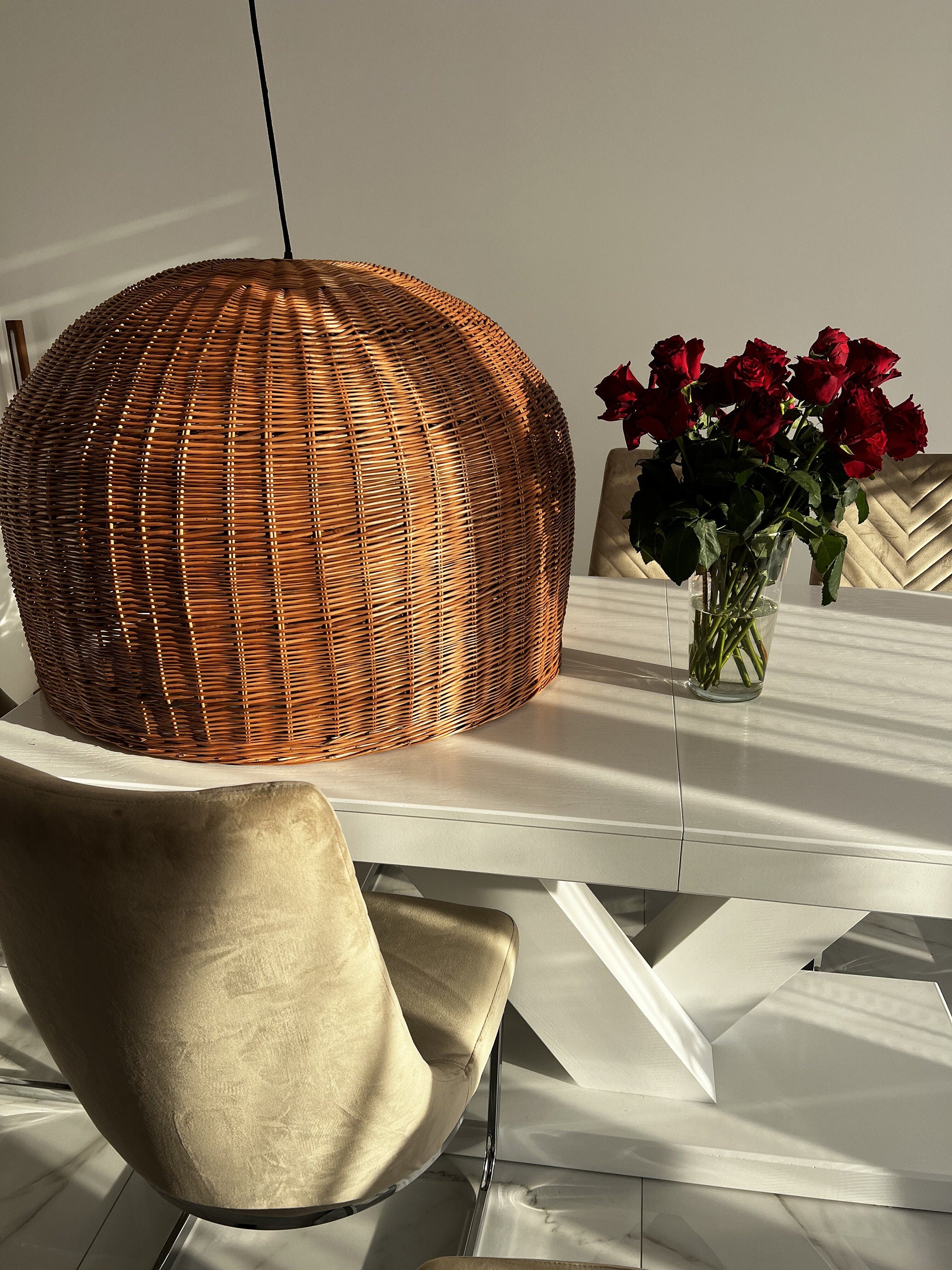 Handmade Pendant Light, Kitchen Lighting,Handmade Rattan Lamp Shade, Wicker Pendant Light Shade, Bedside Lamp, Kitchen Island Light Fixture