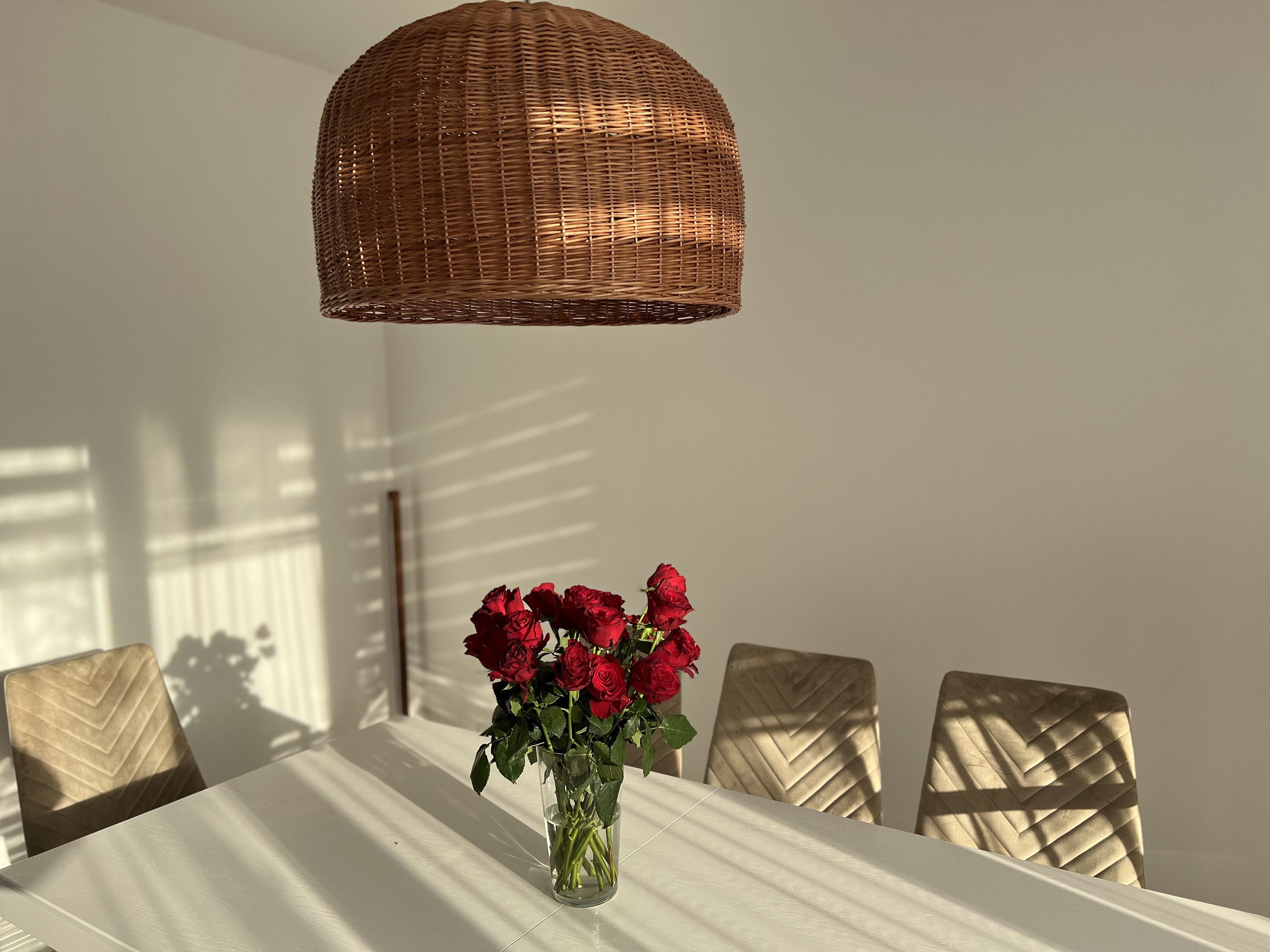 Kitchen Light Fixture, Kitchen Lighting,Handmade Rattan Lamp Shade, Wicker Pendant Light Shade, Bedside Lamp