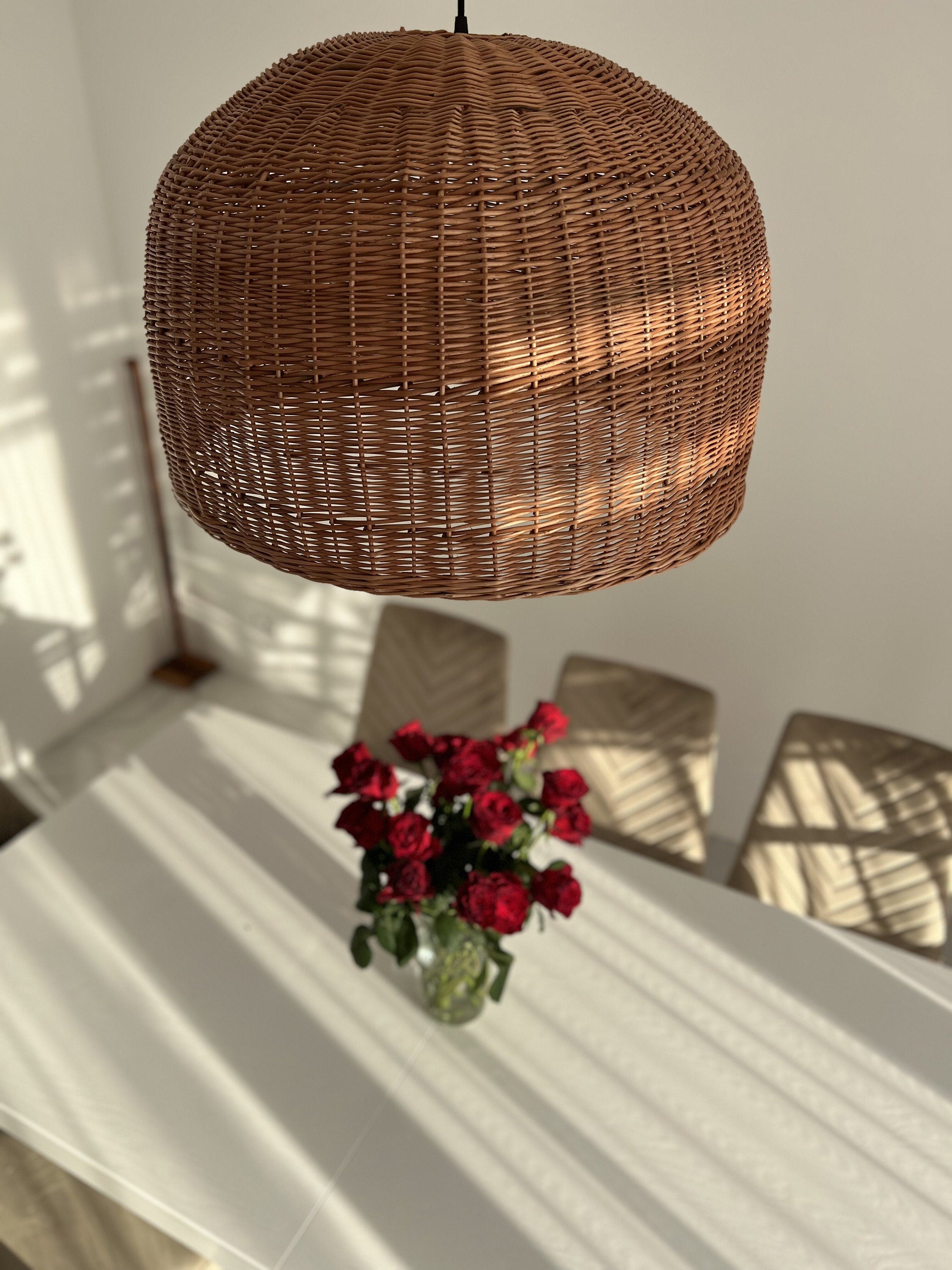 Kitchen Light Fixture, Kitchen Lighting,Handmade Rattan Lamp Shade, Wicker Pendant Light Shade, Bedside Lamp