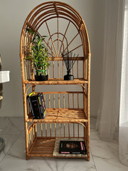 Wicker Shelf, Boho Shelf, Rack Bookshelf Storage, Shelf Plant, Shelf Boho Decor, Bookshelf, Rattan Shelf, Room Decor Boho