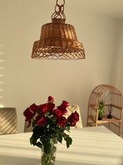 Lamp Rattan Chandelier Hanging Lamp Suspension Rotan Natural Lamp, Wicker Lamp Boho Style, Lampshade Pendant
