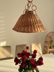 Wicker Lamp Boho Style, Lampshade Pendant, Simple old style retro, wicker rattan ceiling pendant light