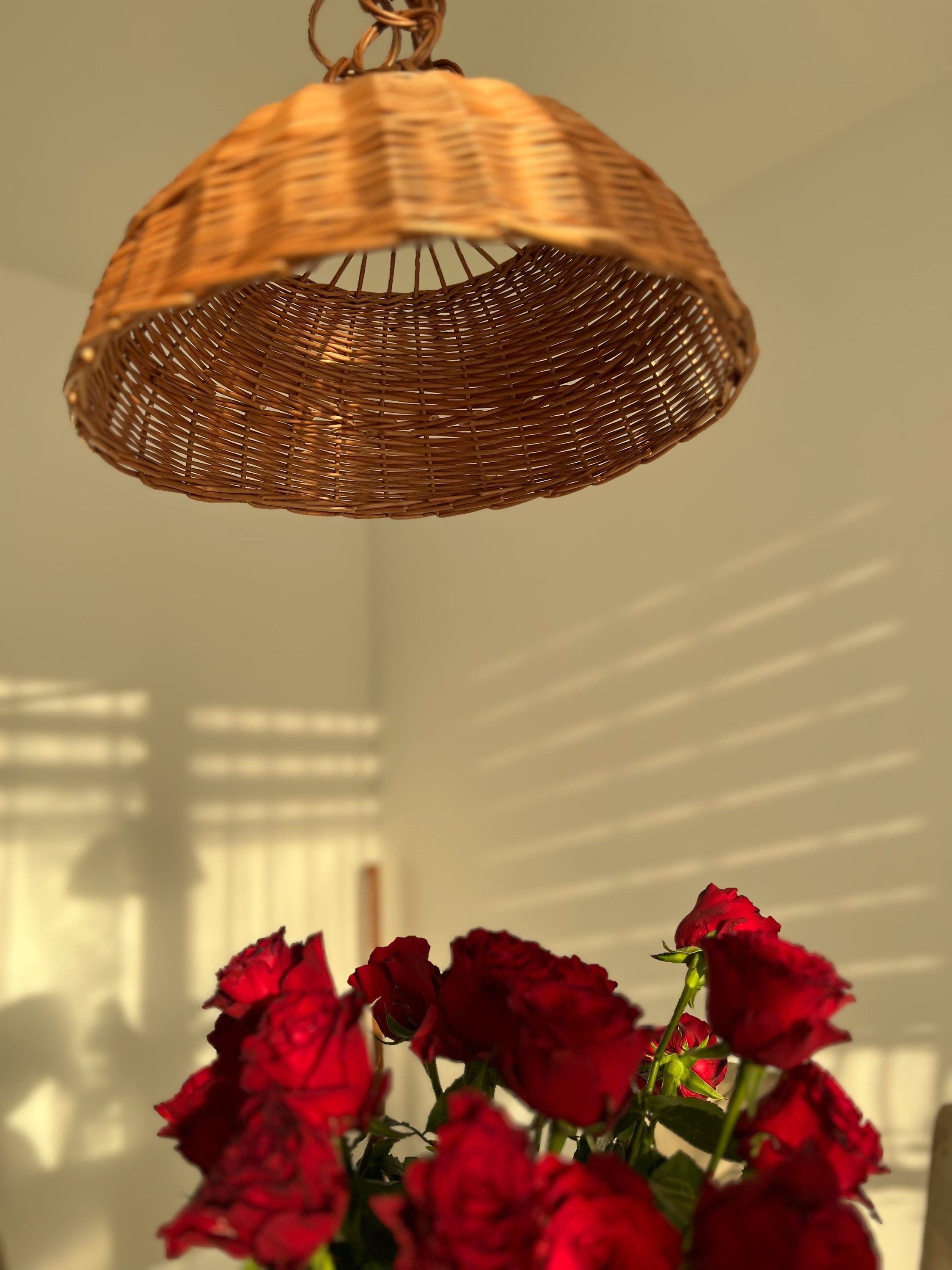 Wicker ceiling light, Lighting pendant, Wood pendant light, Pendant lighting, Pendant light, Dining room lighting, Hanging pendant light