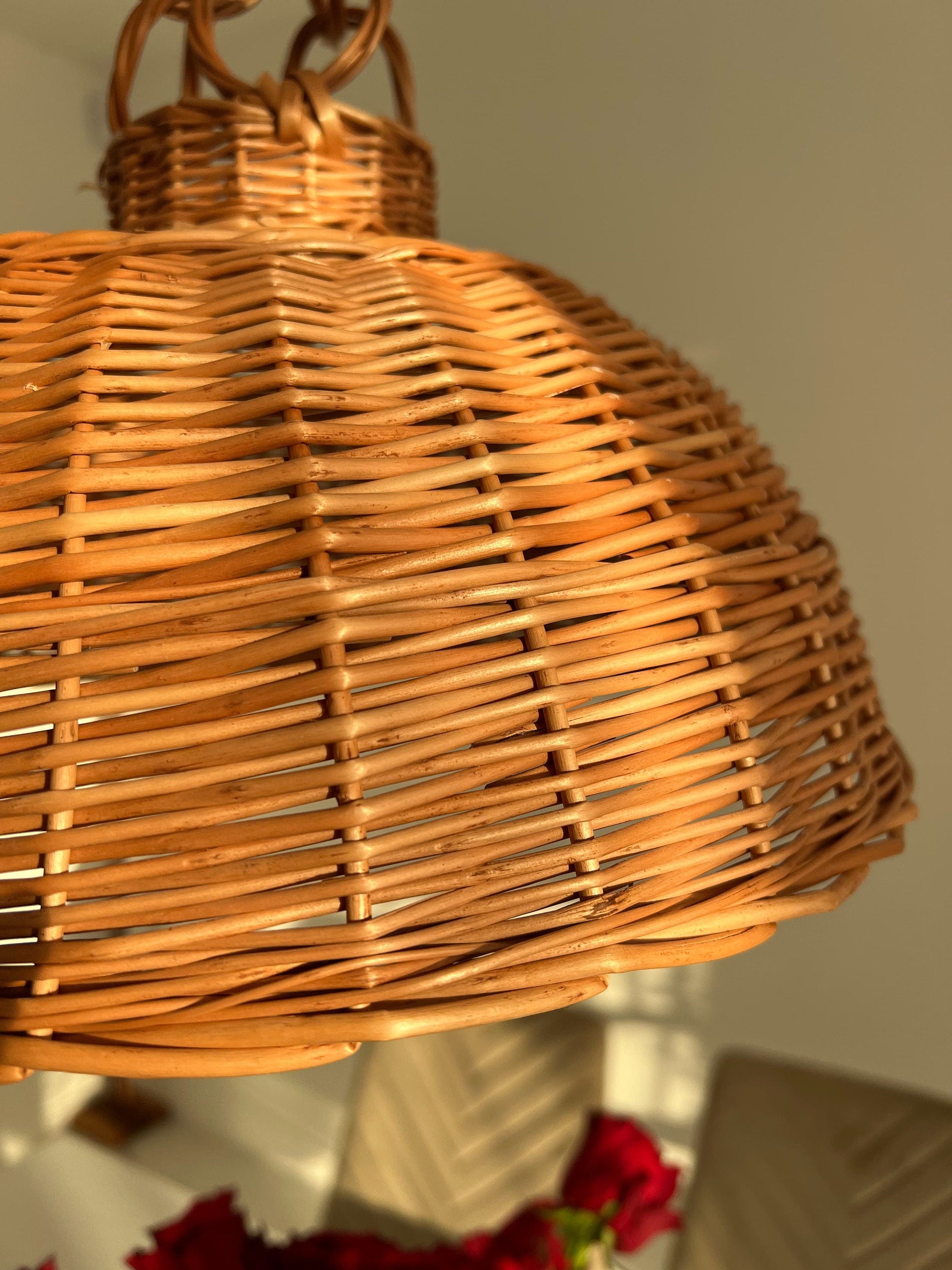 Wicker ceiling light, Lighting pendant, Wood pendant light, Pendant lighting, Pendant light, Dining room lighting, Hanging pendant light