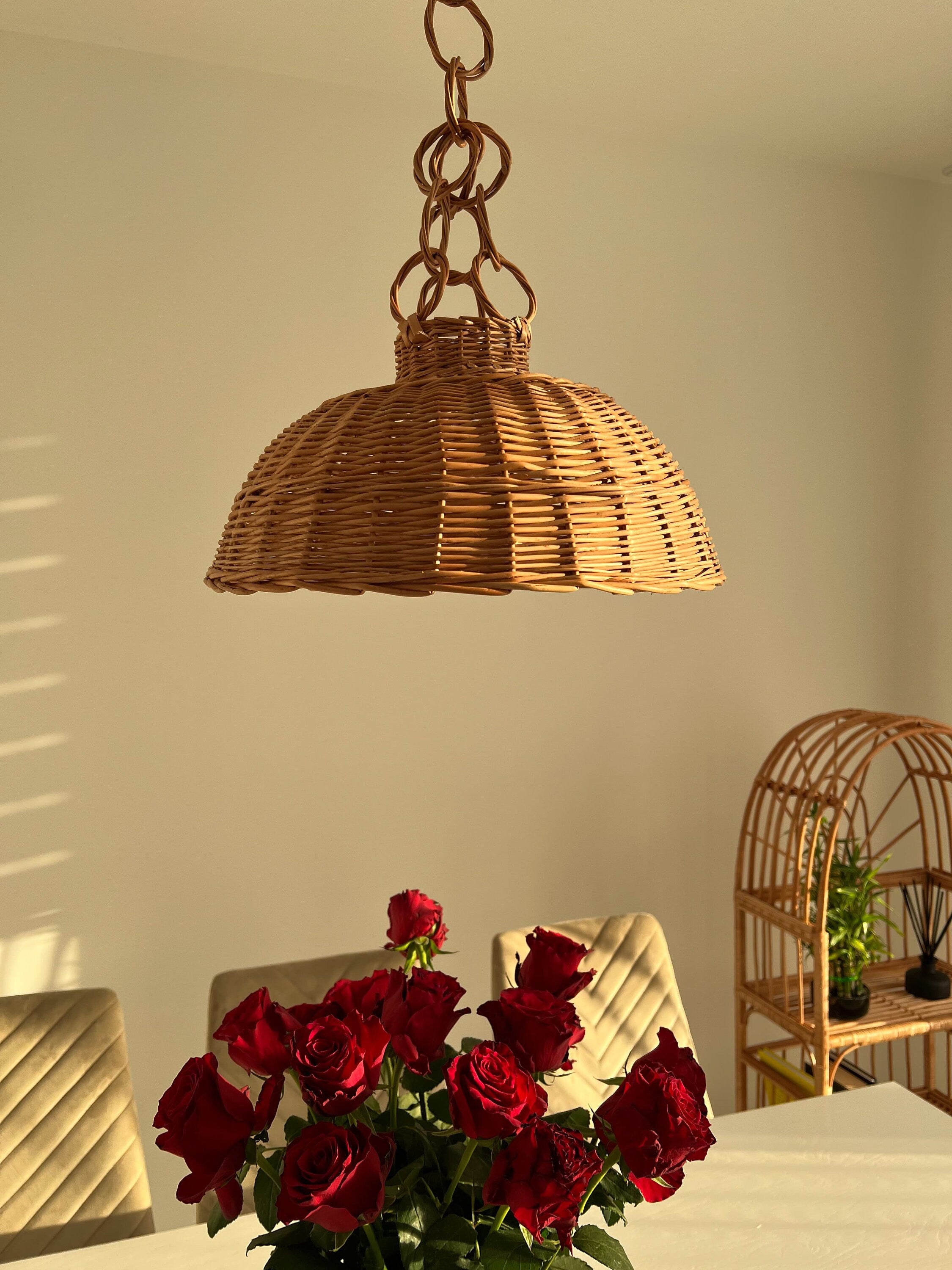 Wicker ceiling light, Lighting pendant, Wood pendant light, Pendant lighting, Pendant light, Dining room lighting, Hanging pendant light