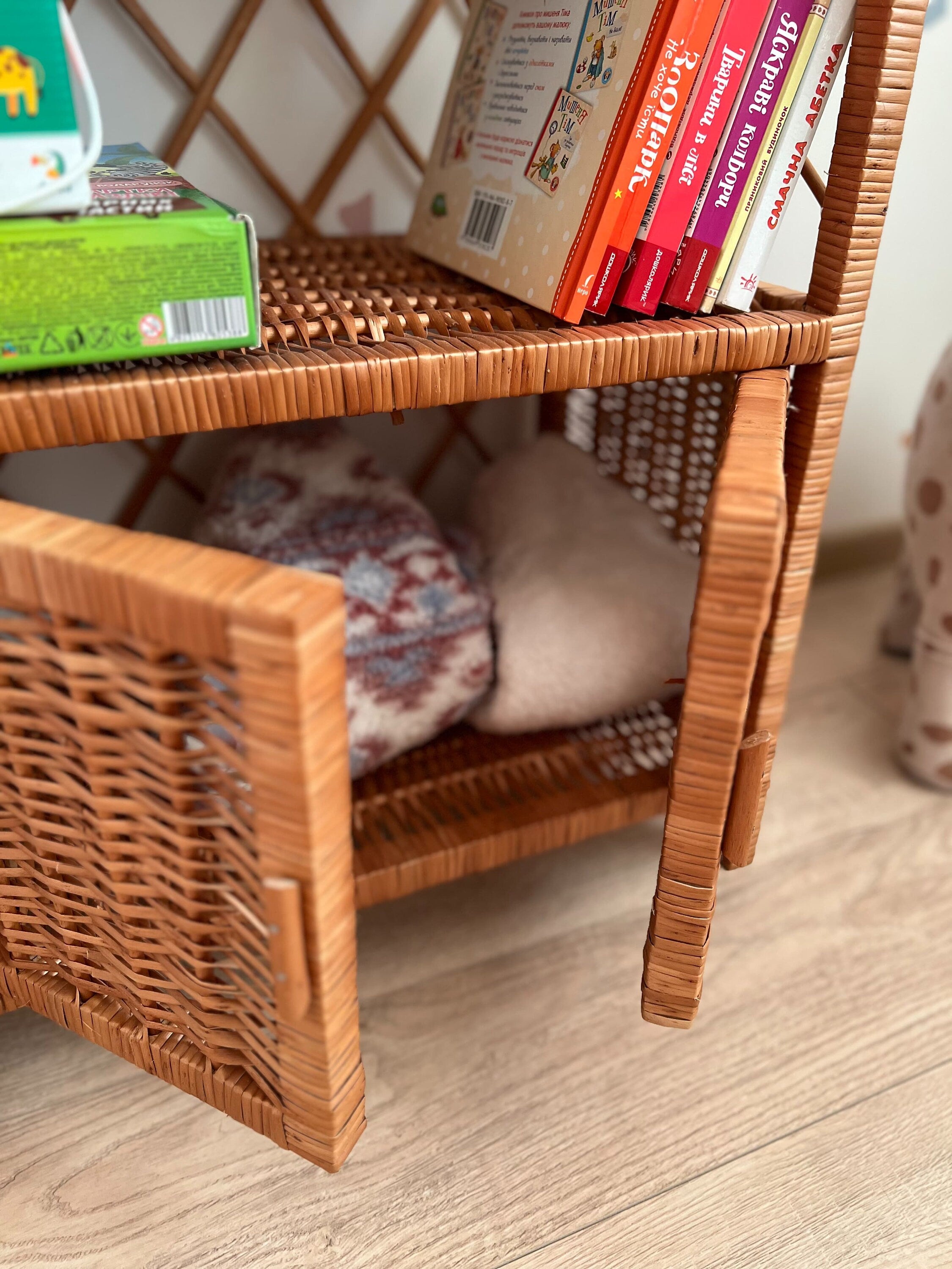 Wicker shelf, Wicker rack, Storage shelf, Bookshelf, Plant shelf, Rattan shelf