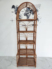 35/47/53/67 " tall handmade rattan shelf wicker shelf planter arched top bookcase wicker furniture rattan furniture kitchen shelving unit