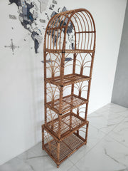 35/47/53/67 " tall handmade rattan shelf wicker shelf planter arched top bookcase wicker furniture rattan furniture kitchen shelving unit