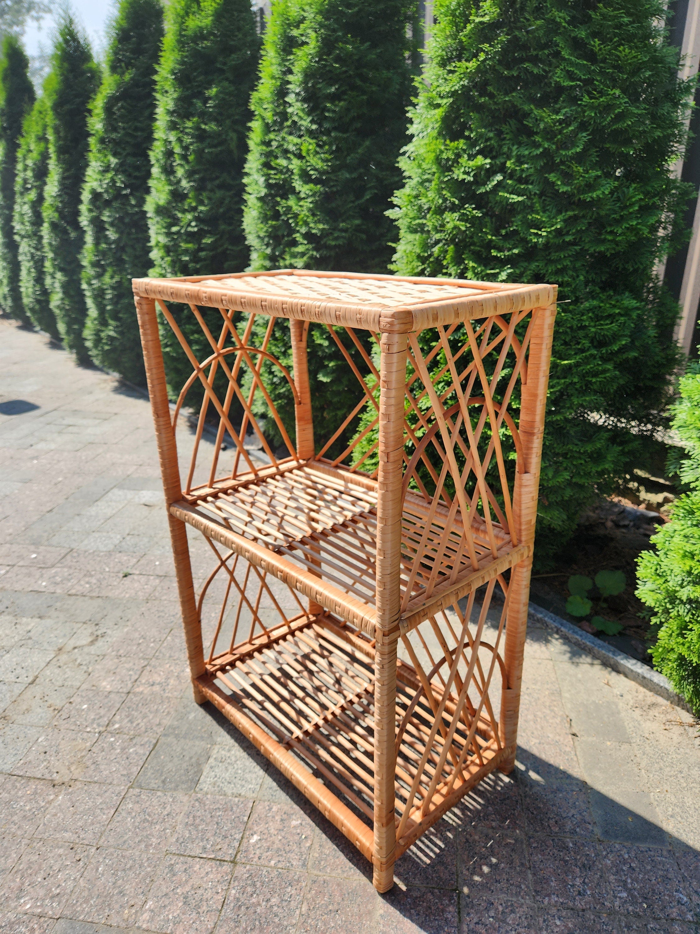 Wicker Shelf, Storage shelf, Bookshelf, Plant shelf, Rattan shelf