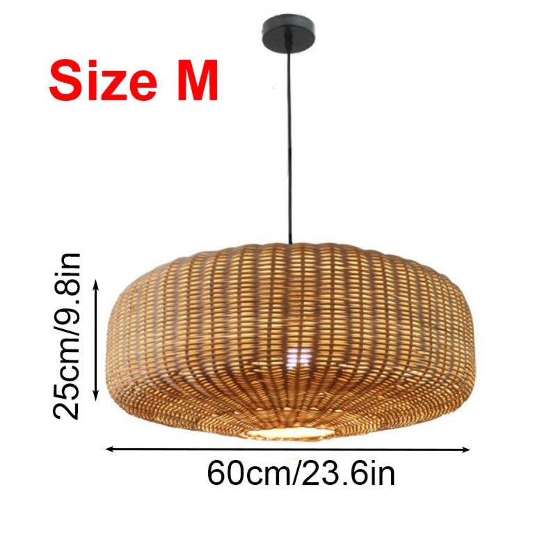 New Woven Rattan Light Fixtures, Wicker Rattan Lampshade Bamboo Lamp Pendant