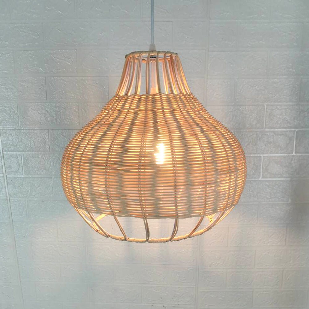 New Woven Rattan Light Fixtures, Wicker Rattan Lampshade Bamboo Lamp Pendant