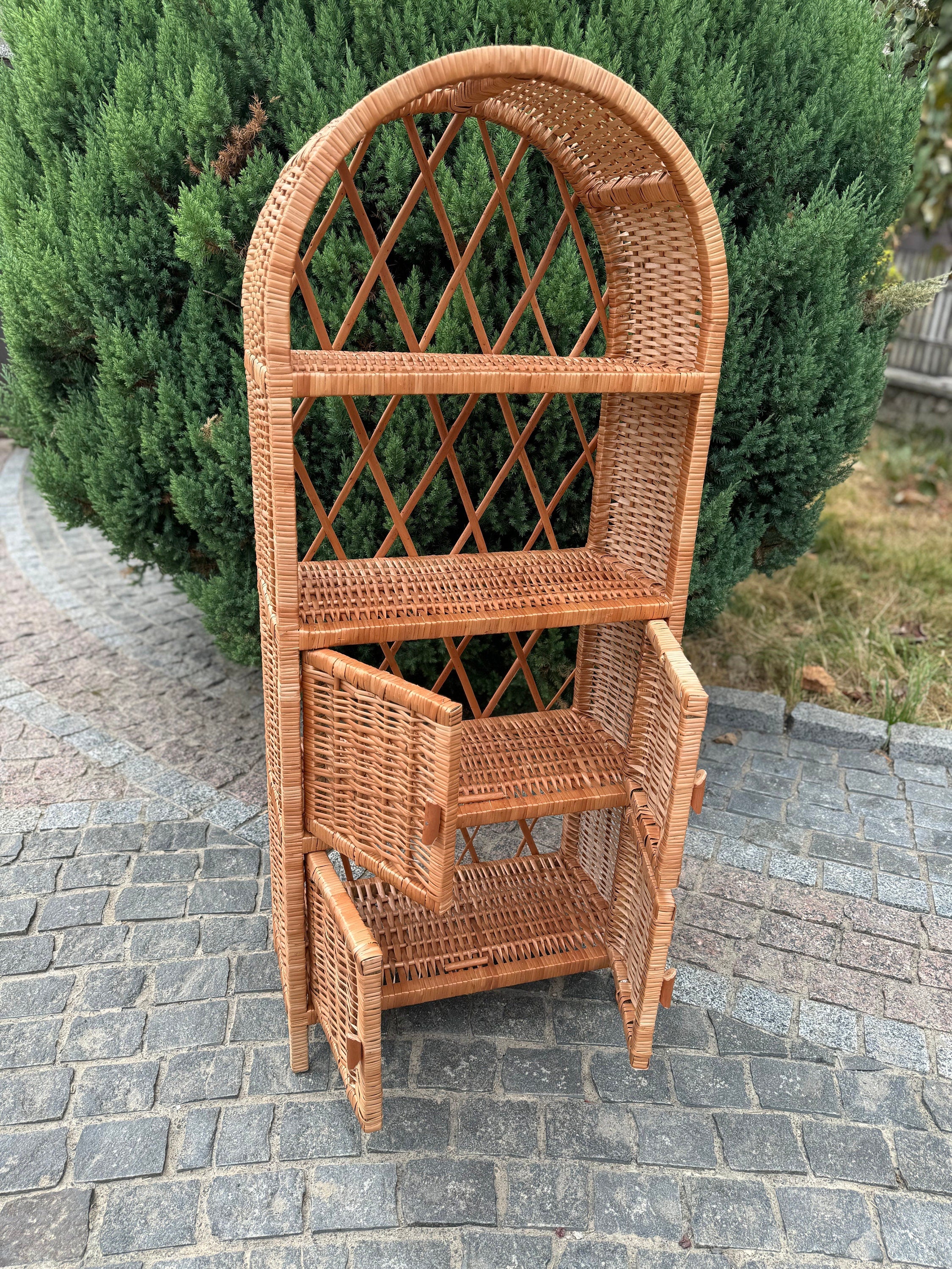 Wicker Shelf, Storage shelf, Bookshelf, Plant shelf, Rattan shelf
