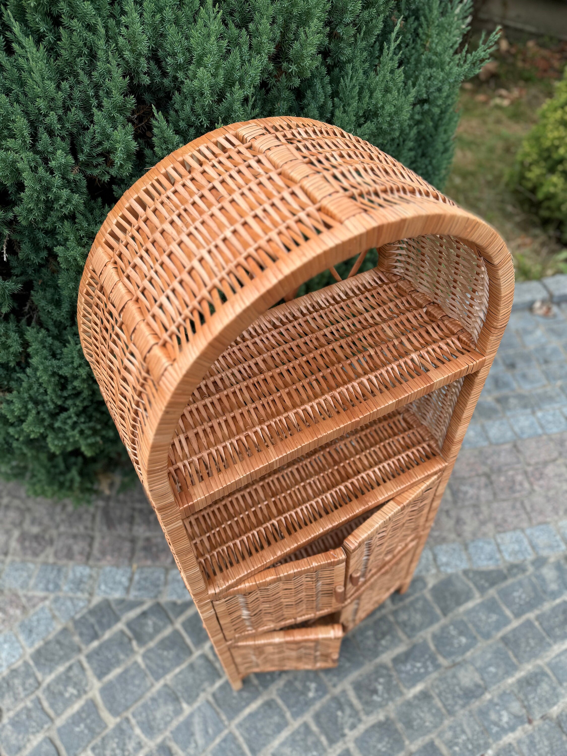 Wicker Shelf, Storage shelf, Bookshelf, Plant shelf, Rattan shelf